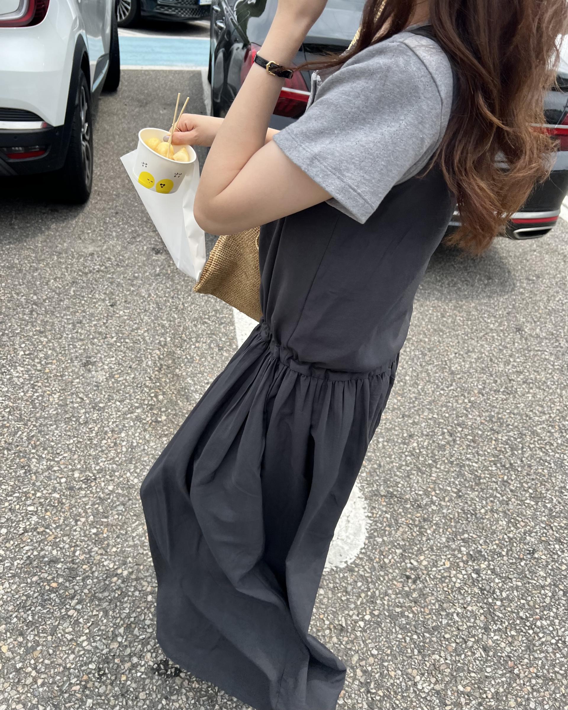 oatmeal dress (charcoal/cream)