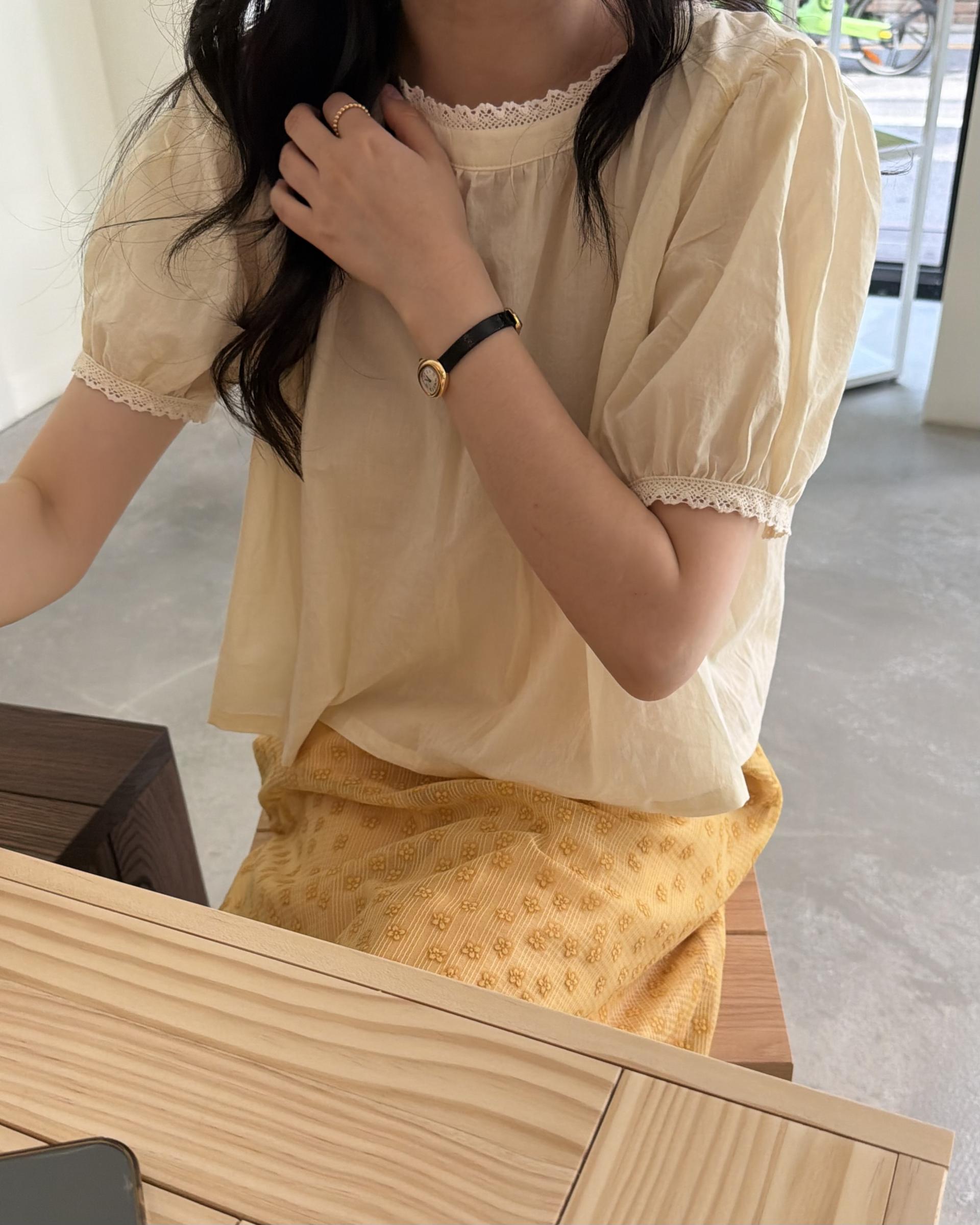 flan lace blouse (cream/ivory)