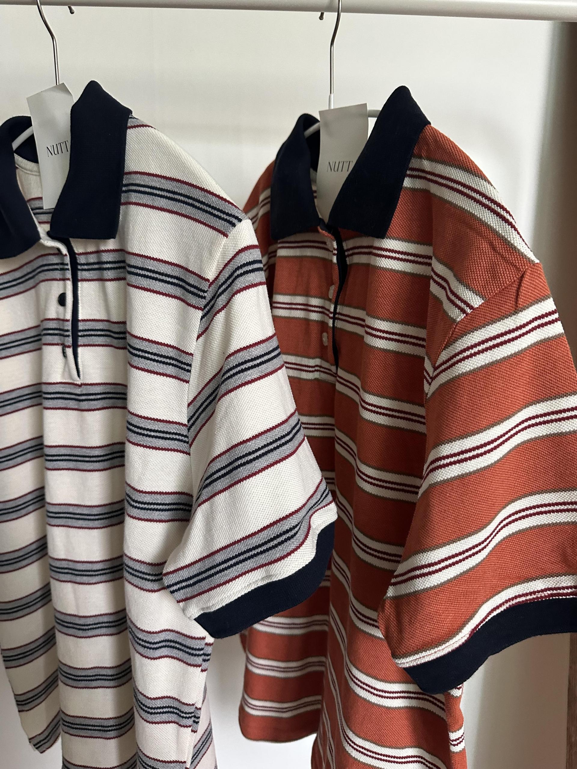 liberty stripe top (cream/orange)