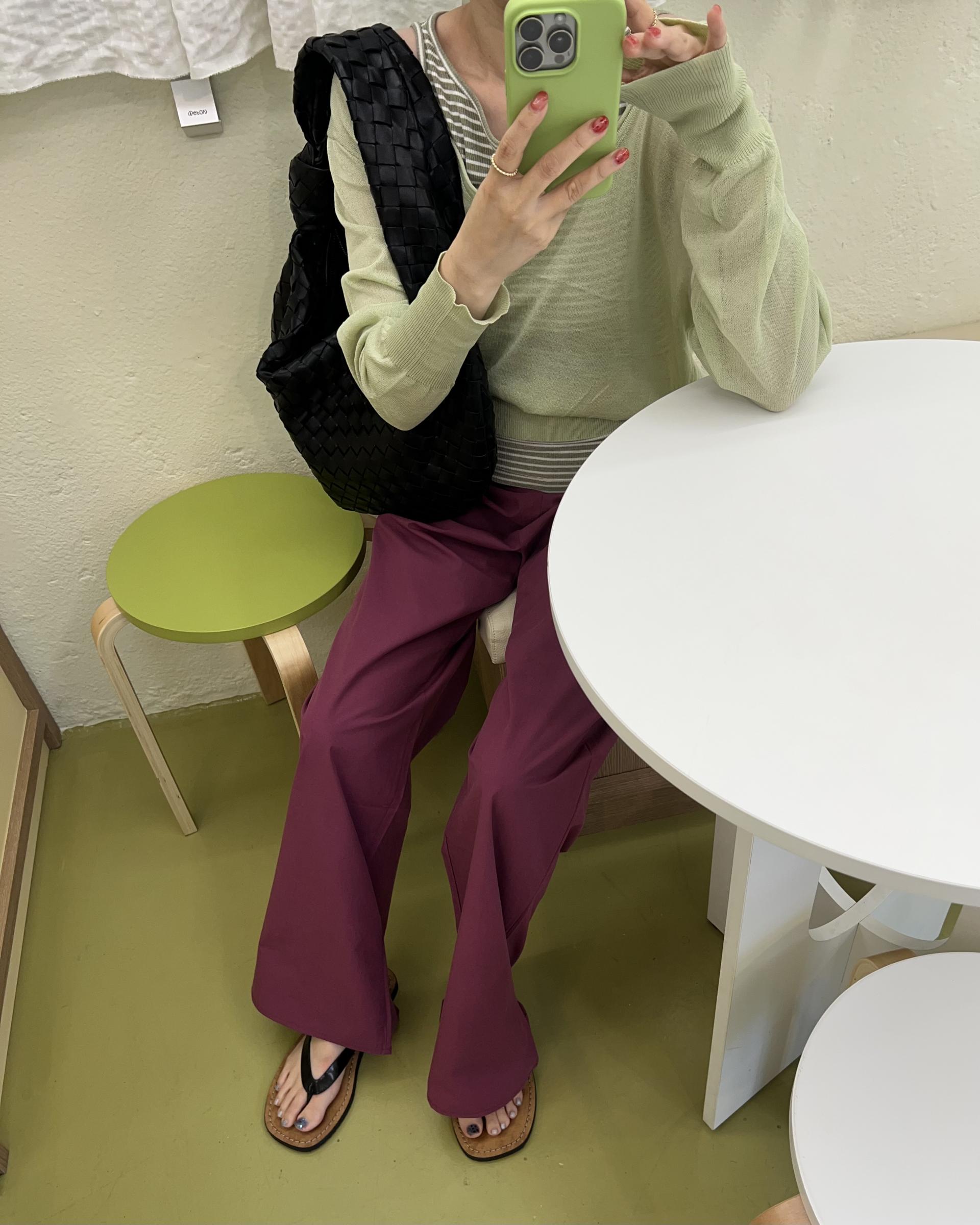 punch u-neck knit (mint/baby blue)소재