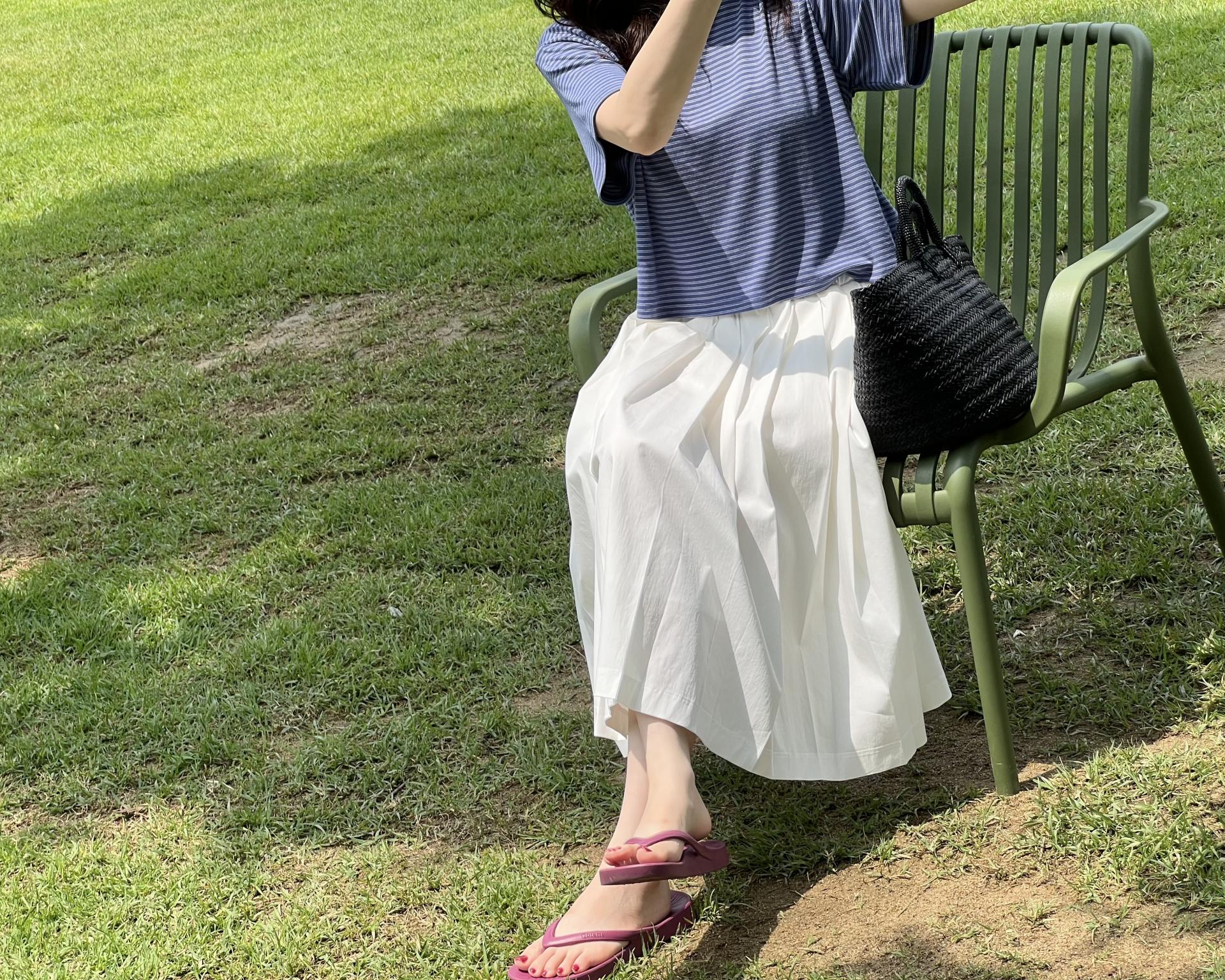 madeleine pleats skirt (check/cream)