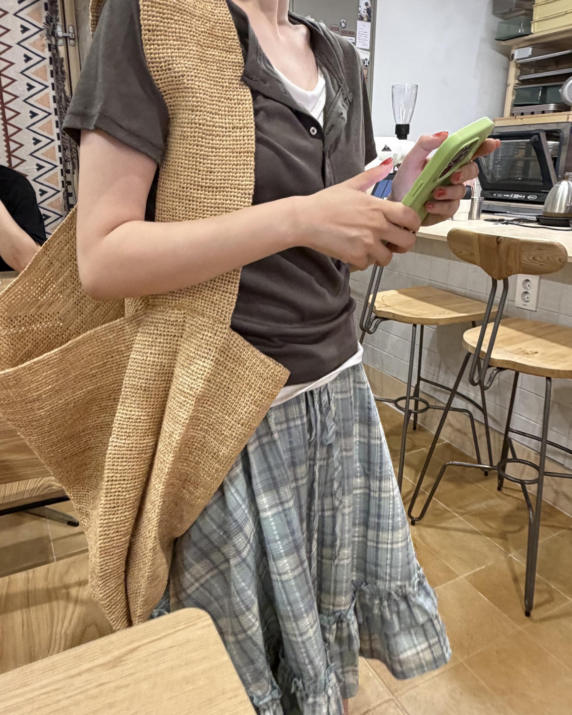 linen sleeveless (pink/ivory)