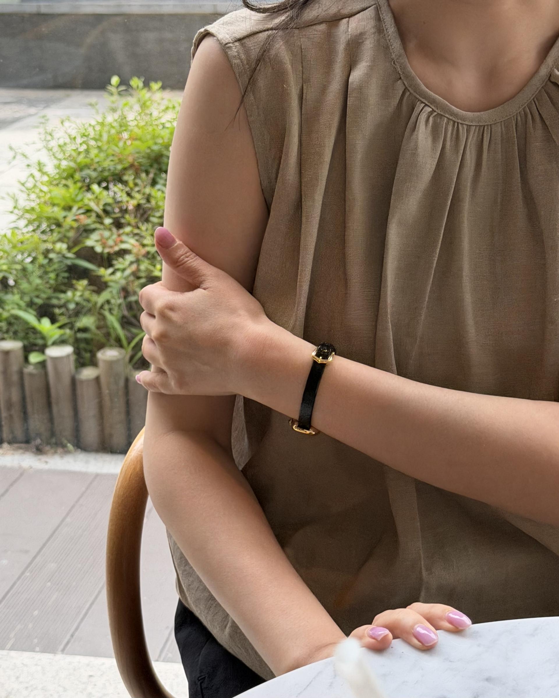 moris blouse (brown/cream)