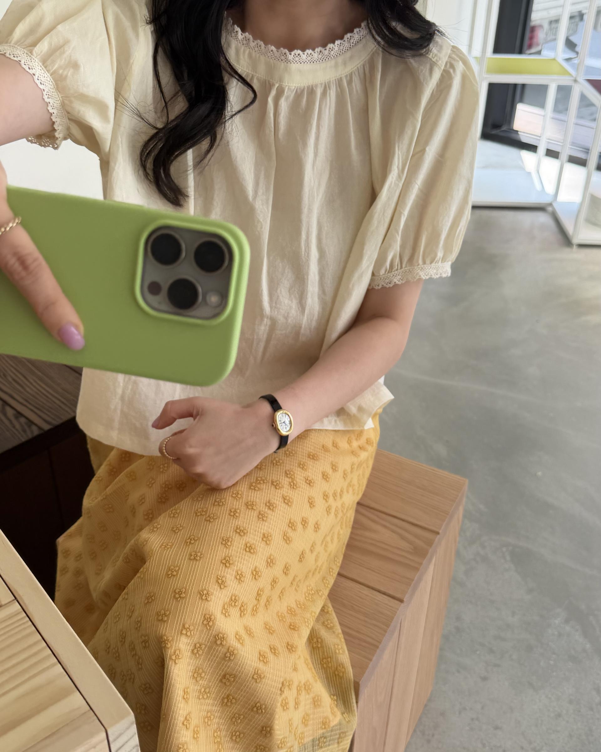 flan lace blouse (cream/ivory)