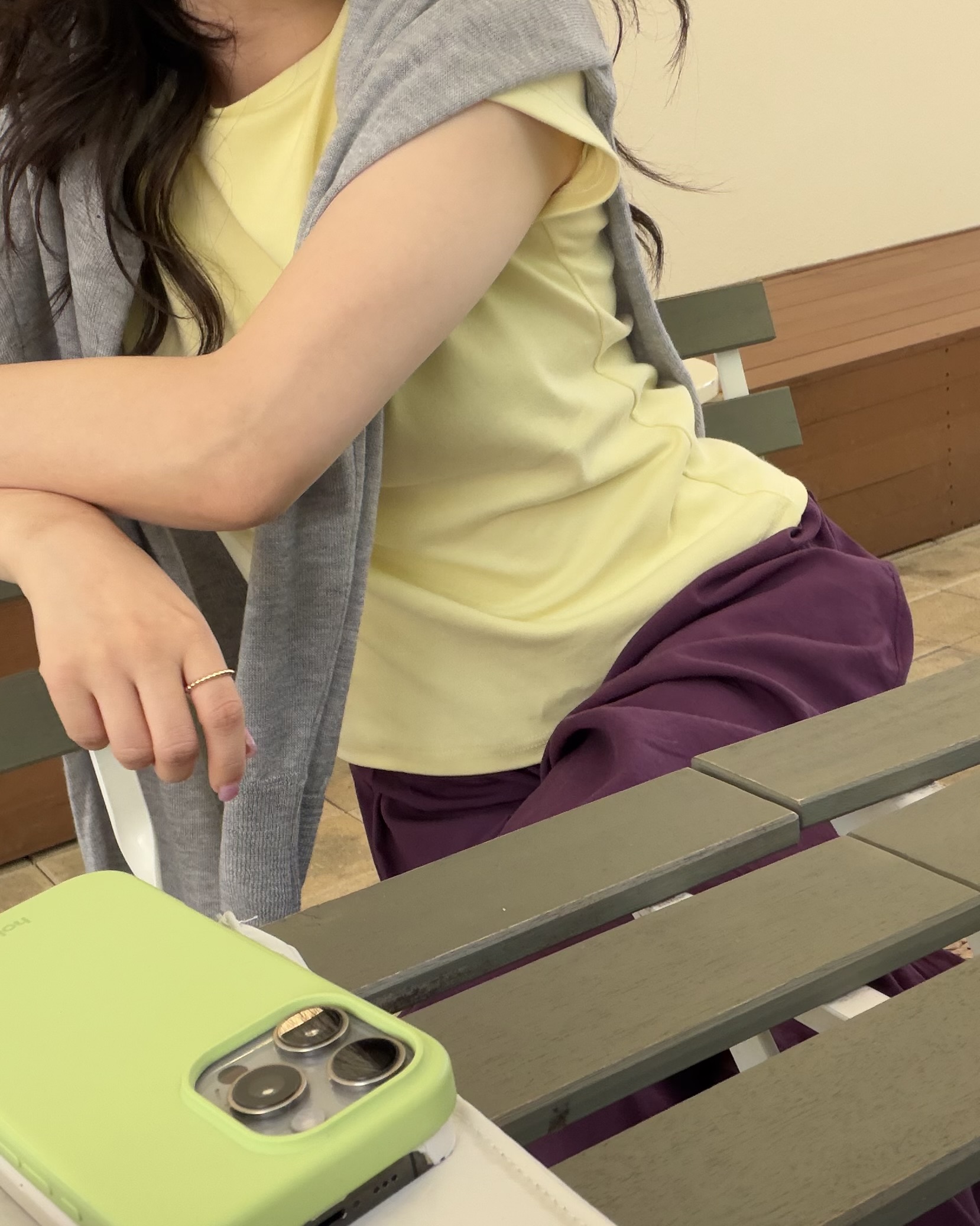 boat linen pants (purple/green)
