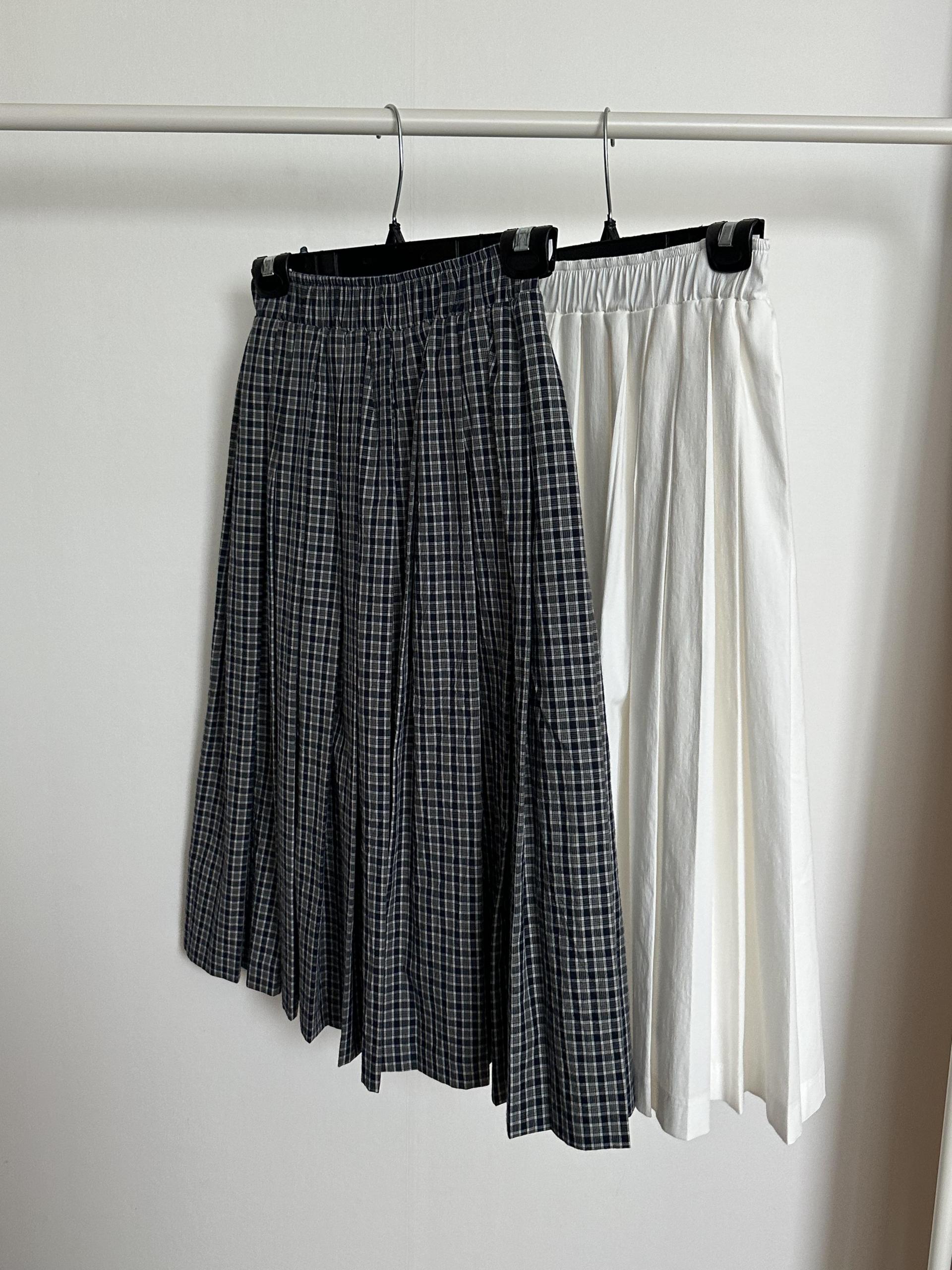 madeleine pleats skirt (check/cream)