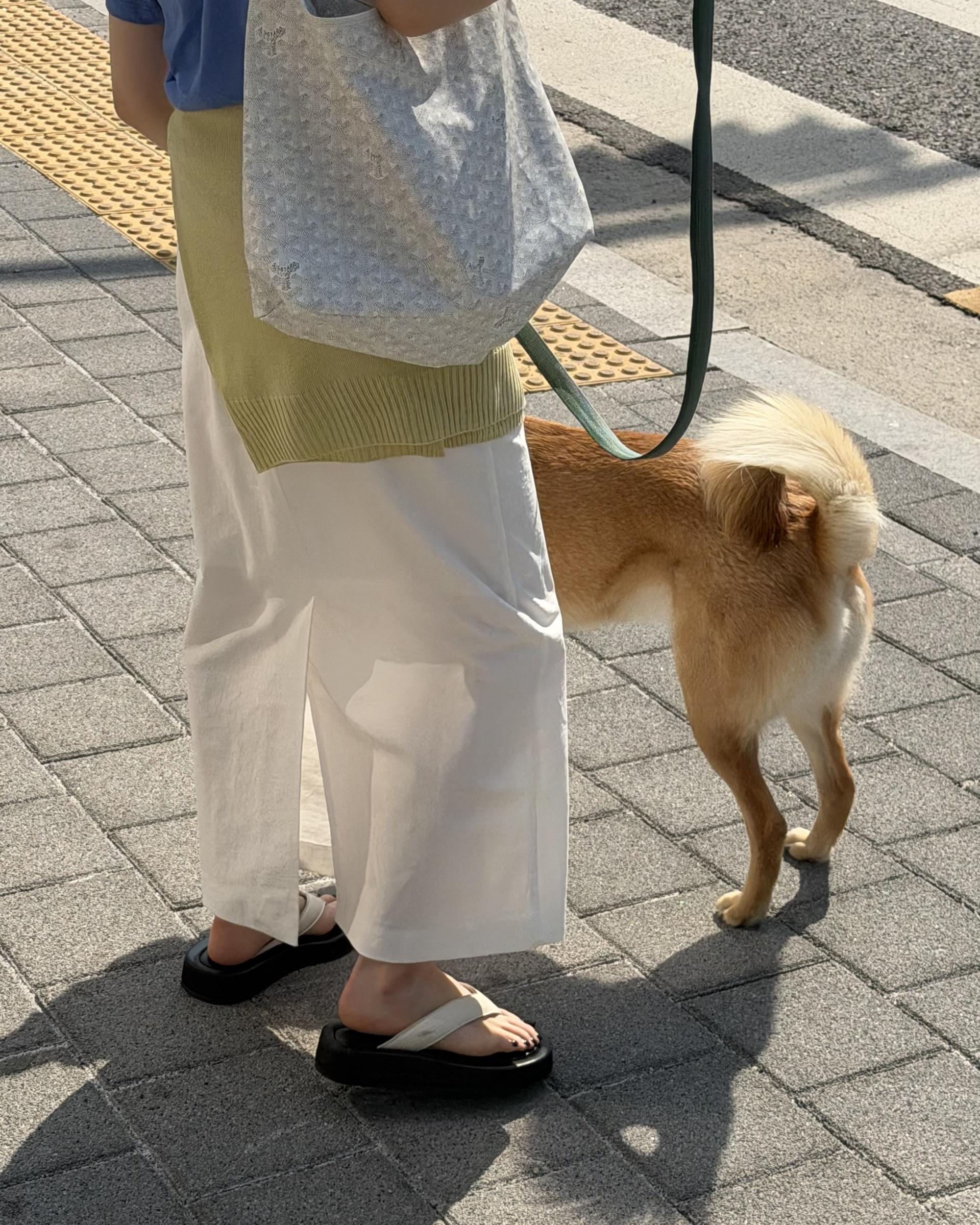 creme cotton skirt (beige/white) 완