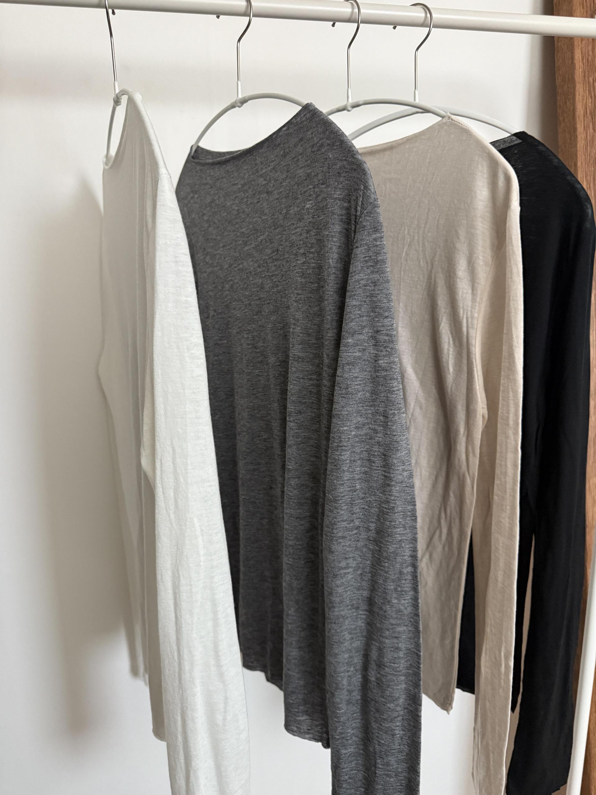 wool skin top (ivory/beige/charcoal/black)