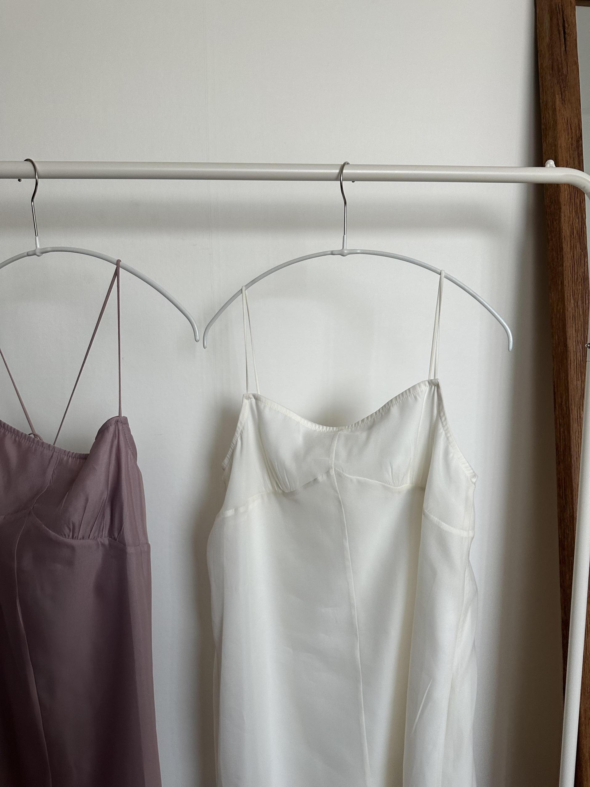 sheer layered dress (cream/dusty pink)