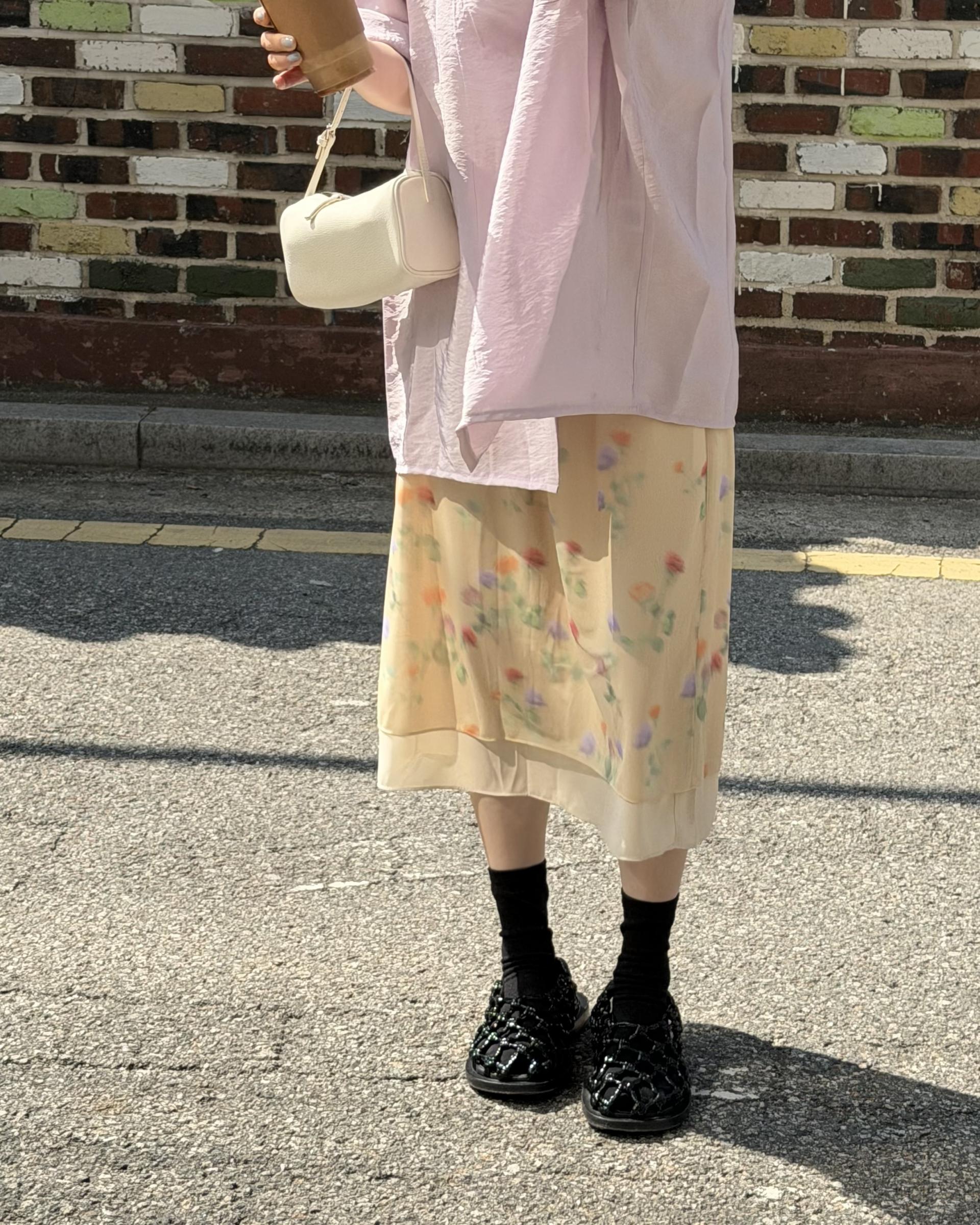 bong bong skirt (beige/black)