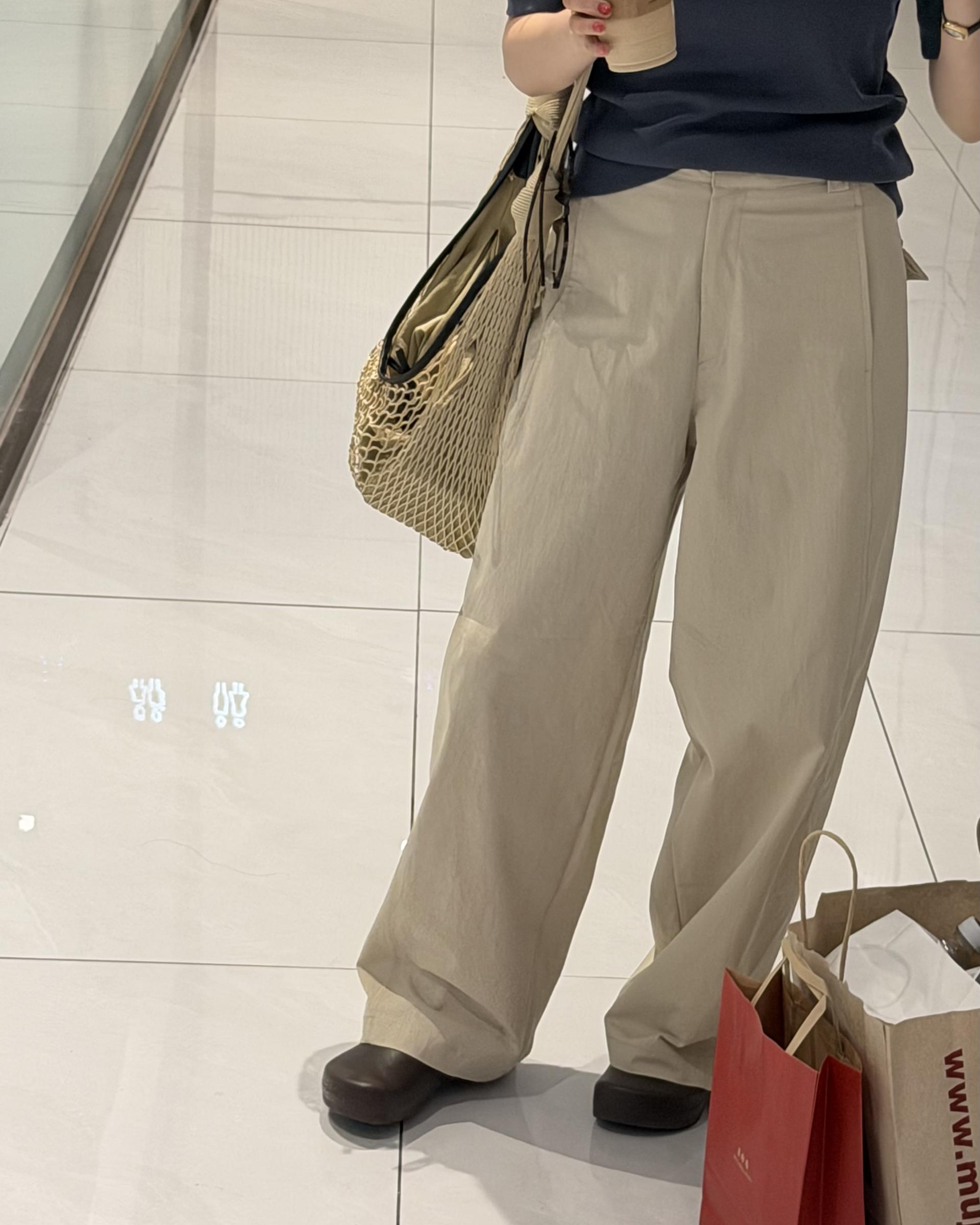sand cotton pants (milk beige)