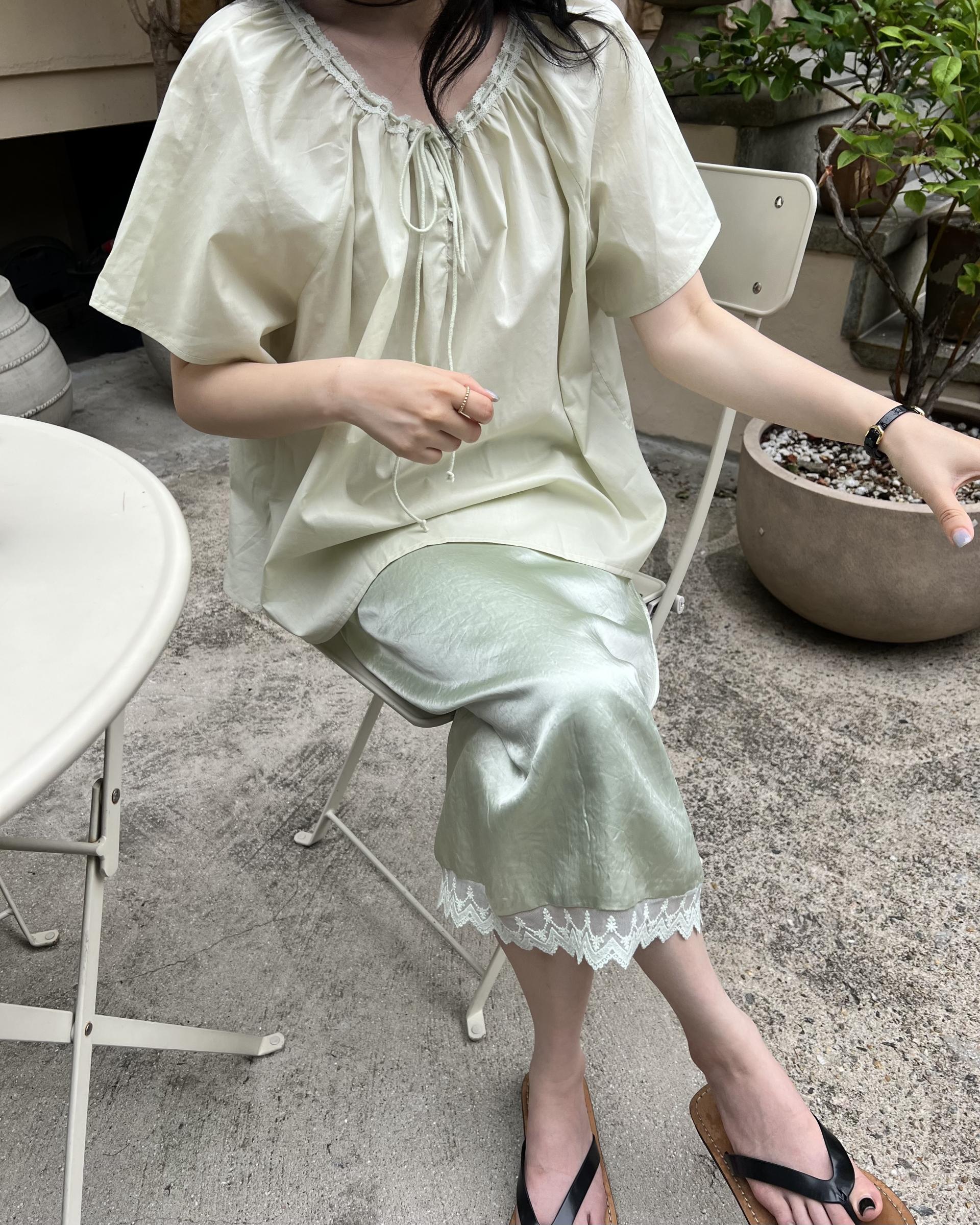 botanic blouse (mint/white)