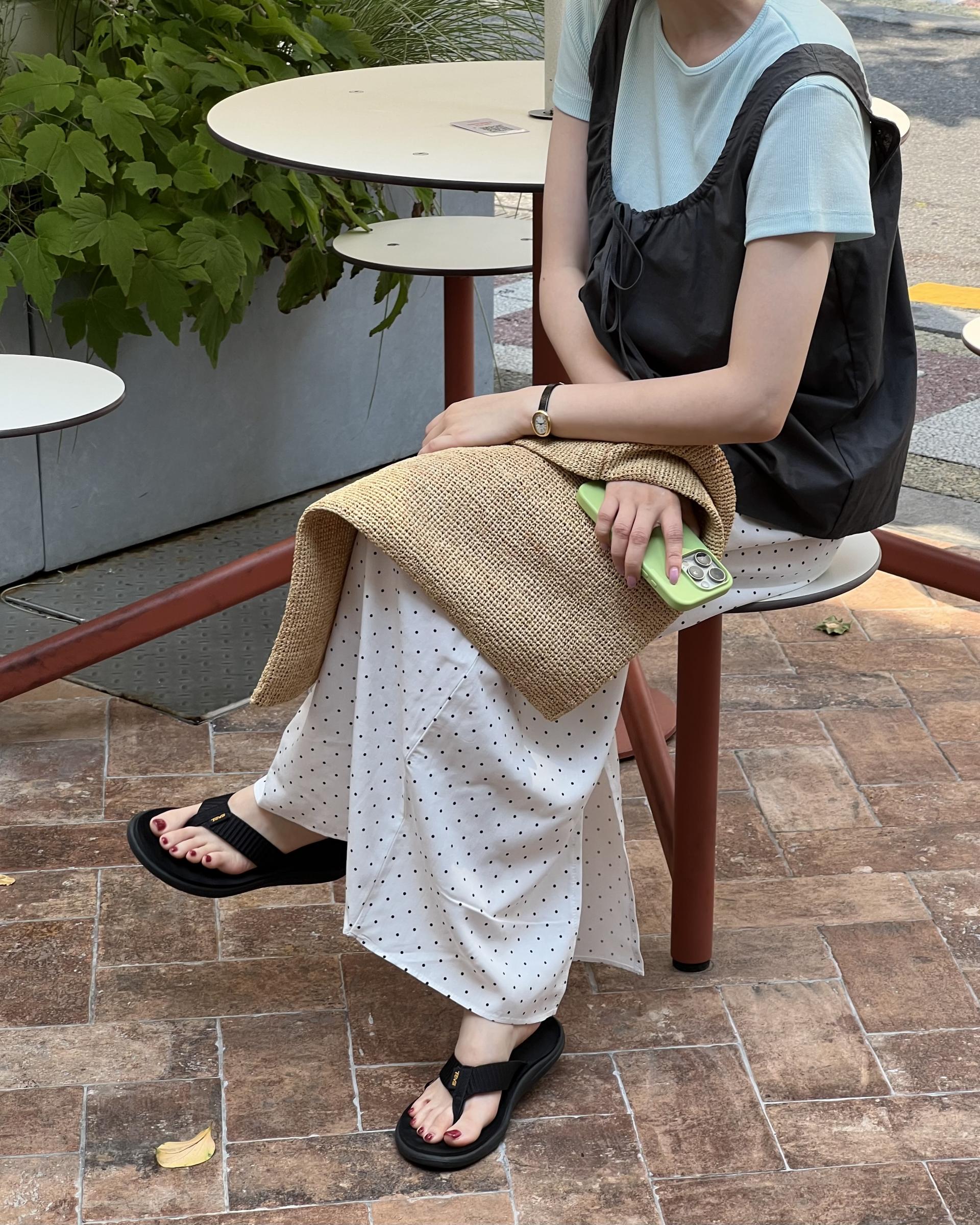 dot maxi skirt