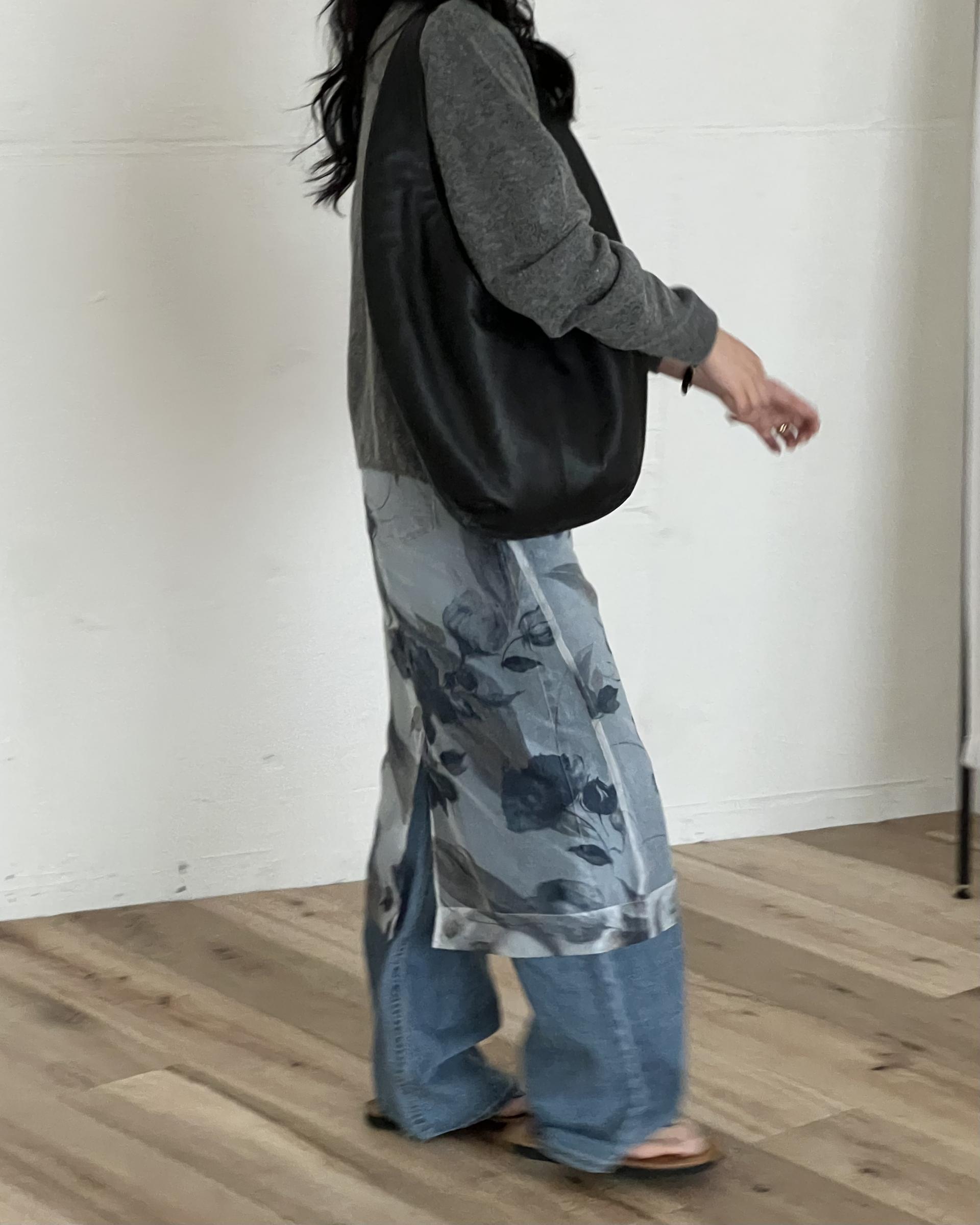 bowl round cardigan (grey/khaki/red)