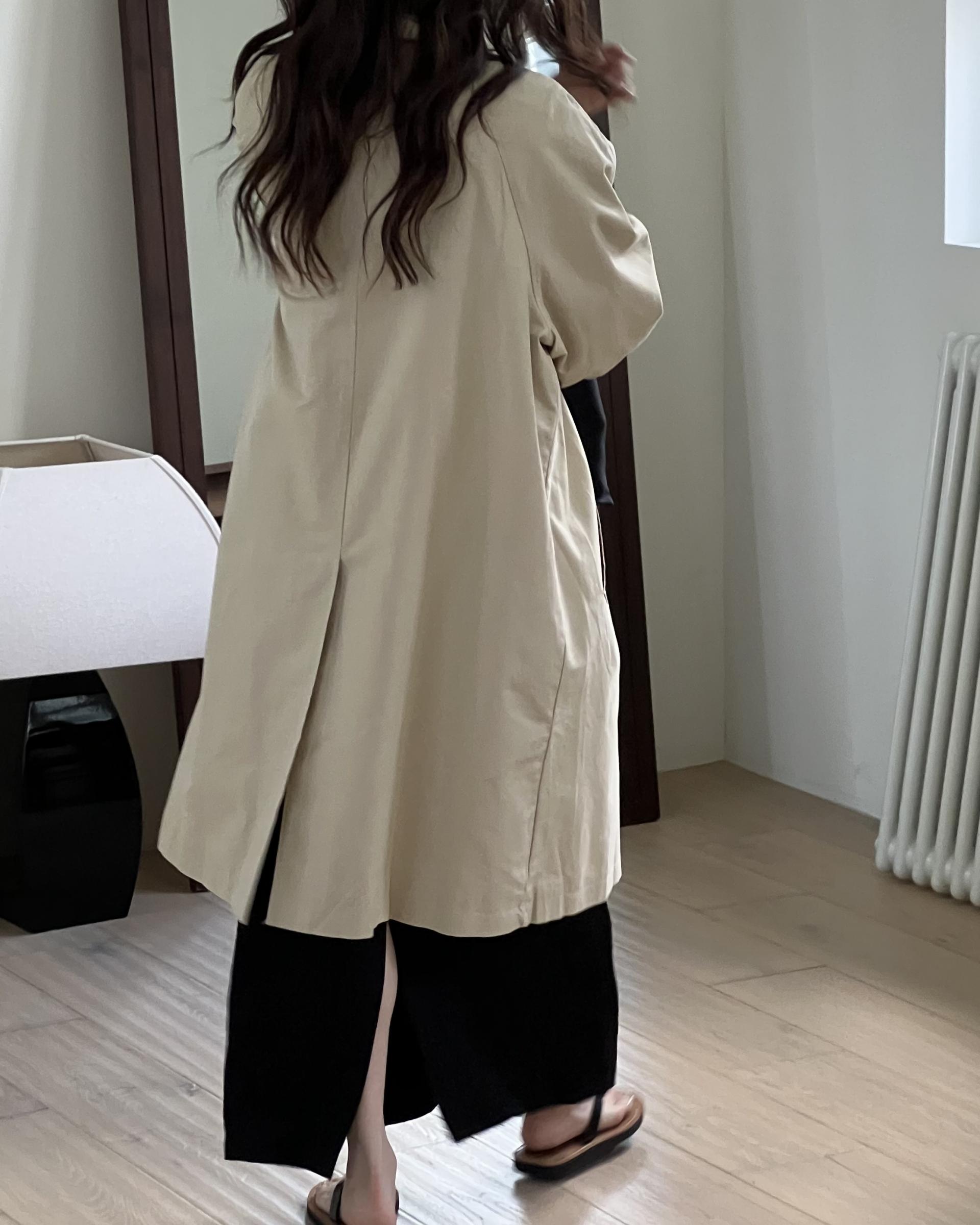 post single trench coat (beige)
