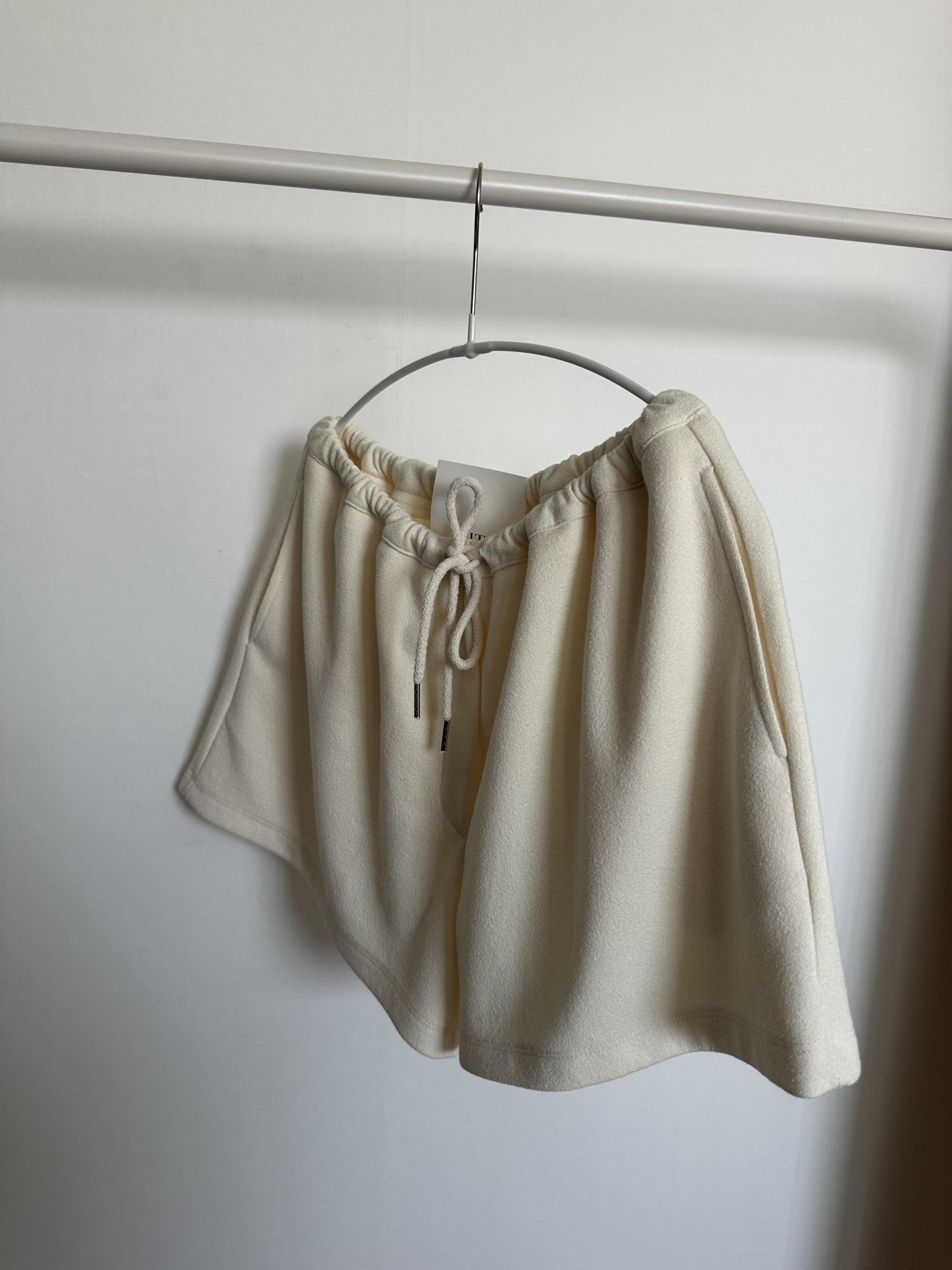 cream terry shorts