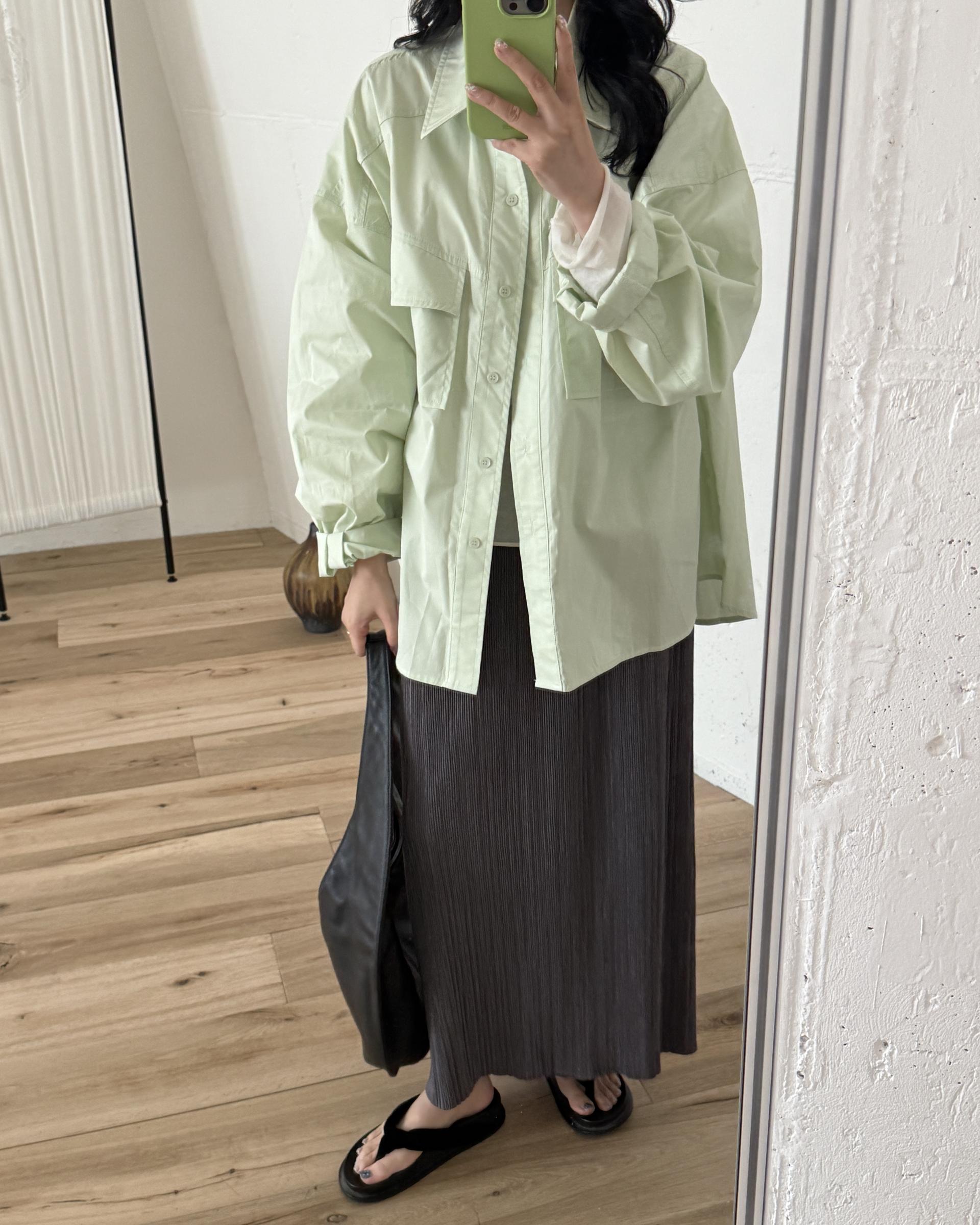 over pocket shirt (mint)