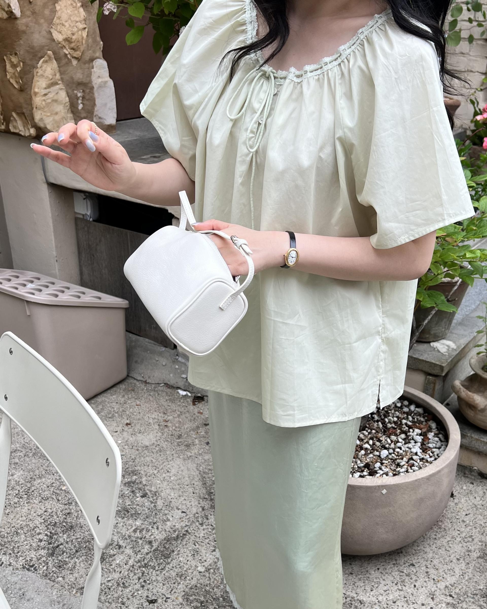 botanic blouse (mint/white)