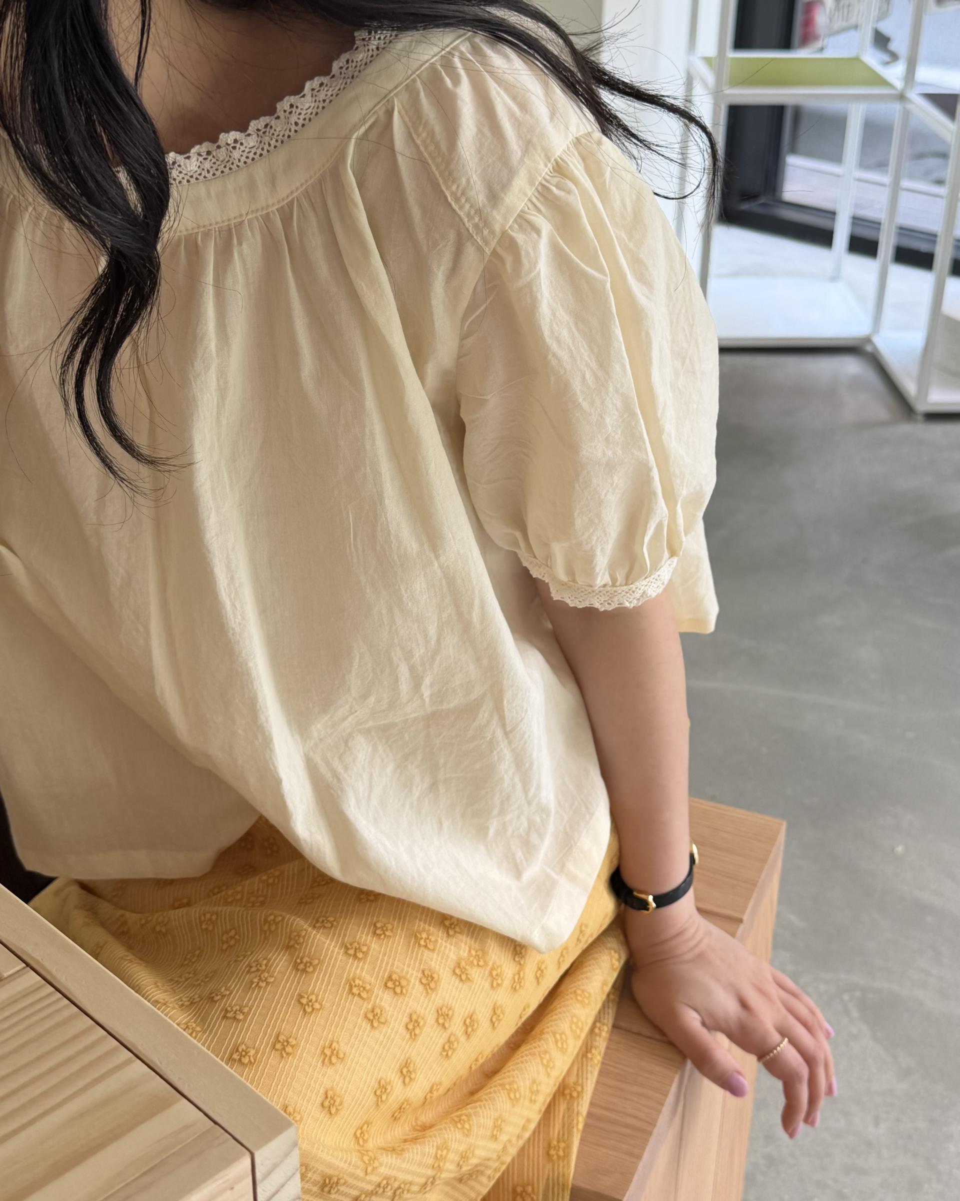 flan lace blouse (cream/ivory)