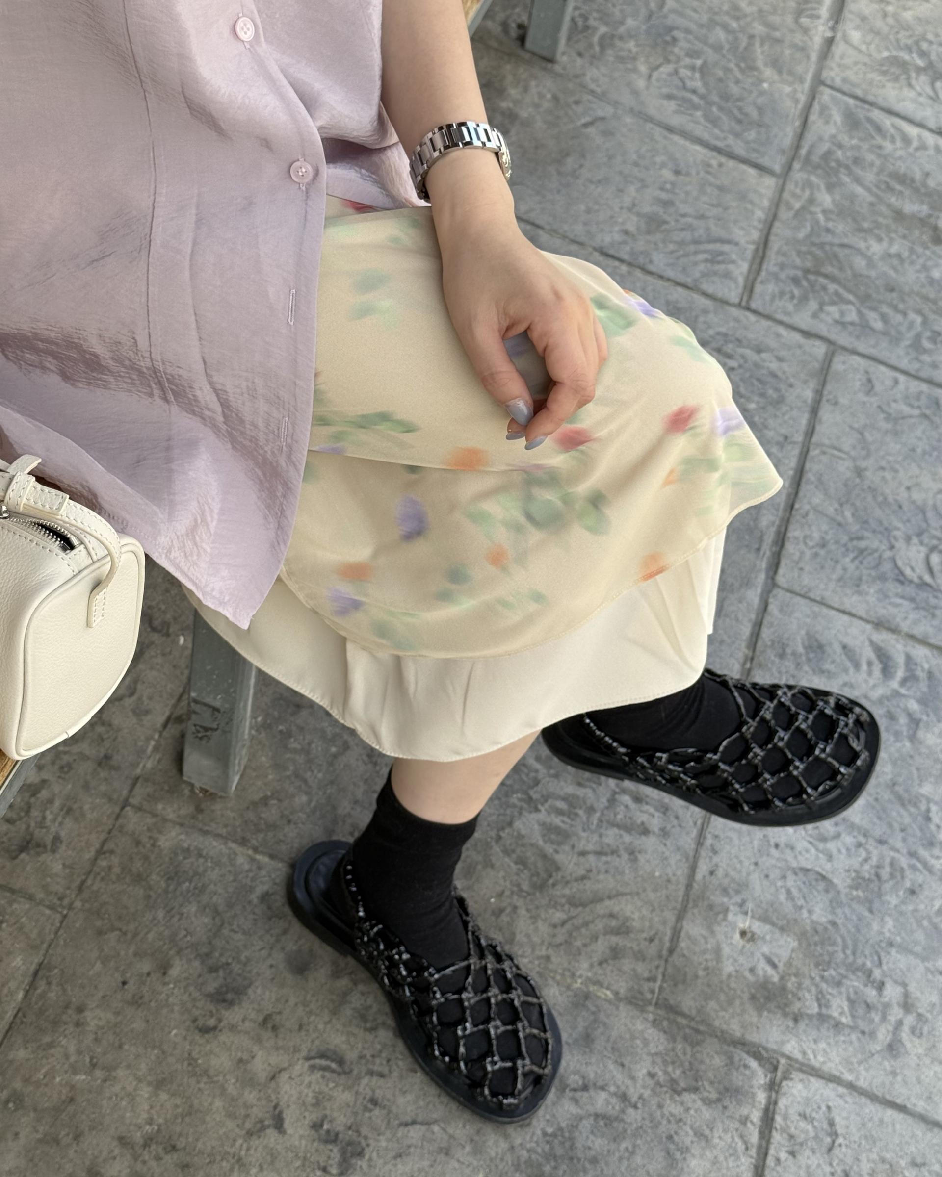 bong bong skirt (beige/black)