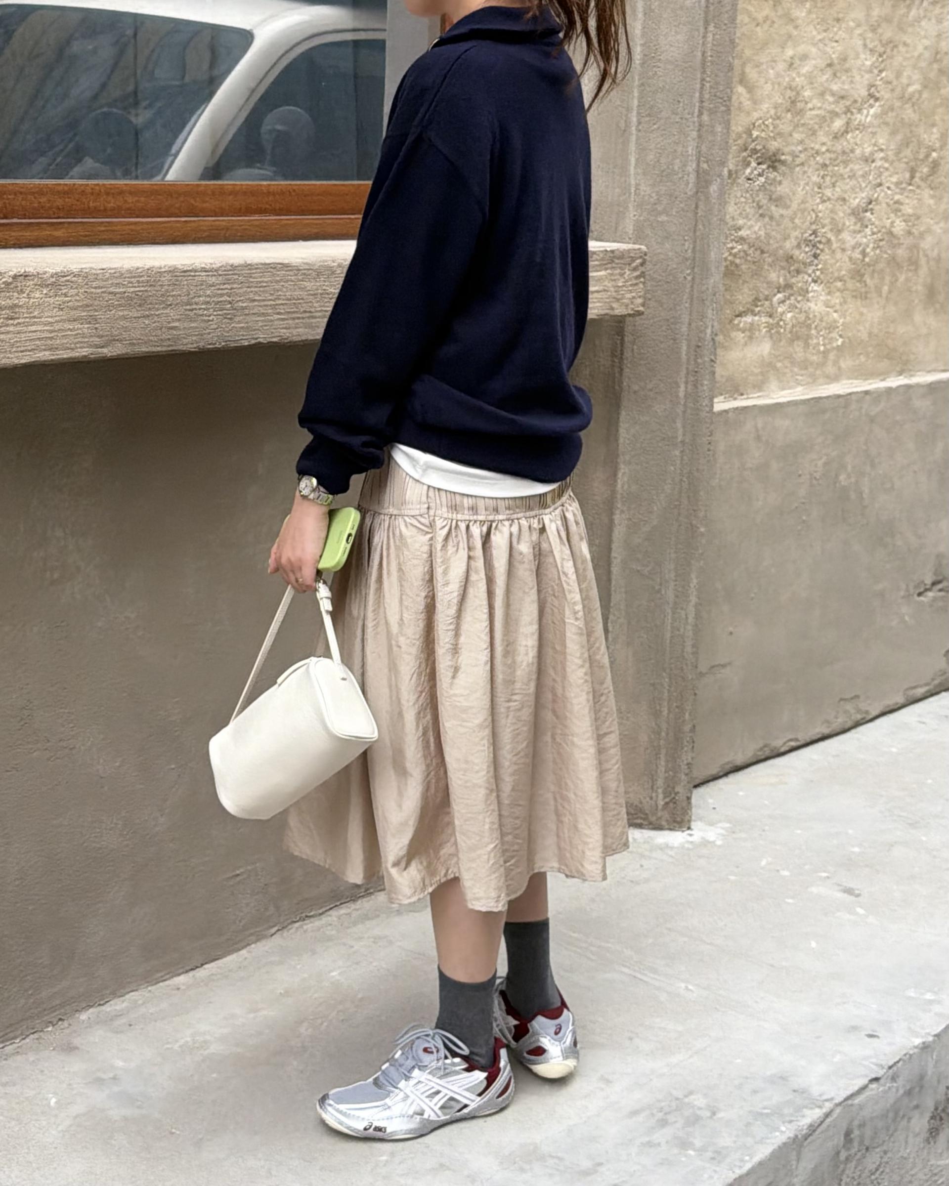 coco knit zip-up (navy/beige/grey)