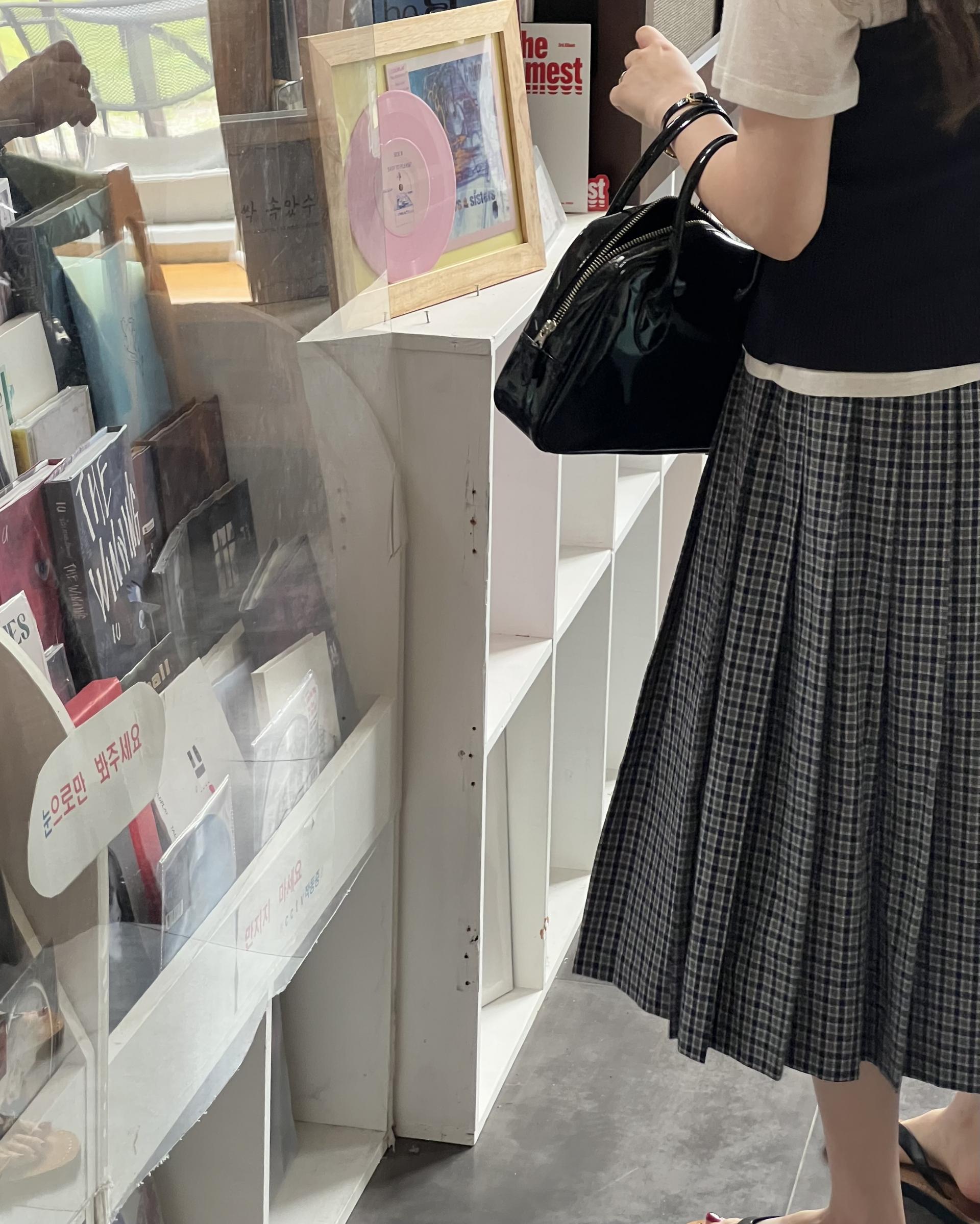 madeleine pleats skirt (check/cream)