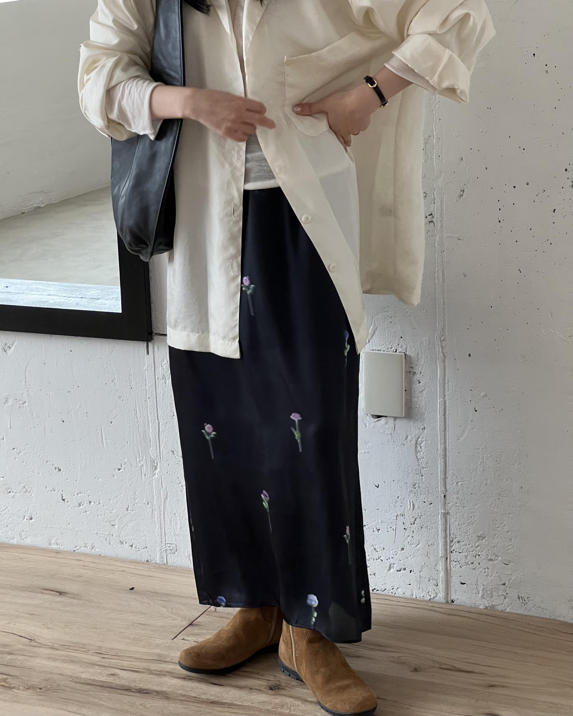 domingo flower skirt (sky blue)