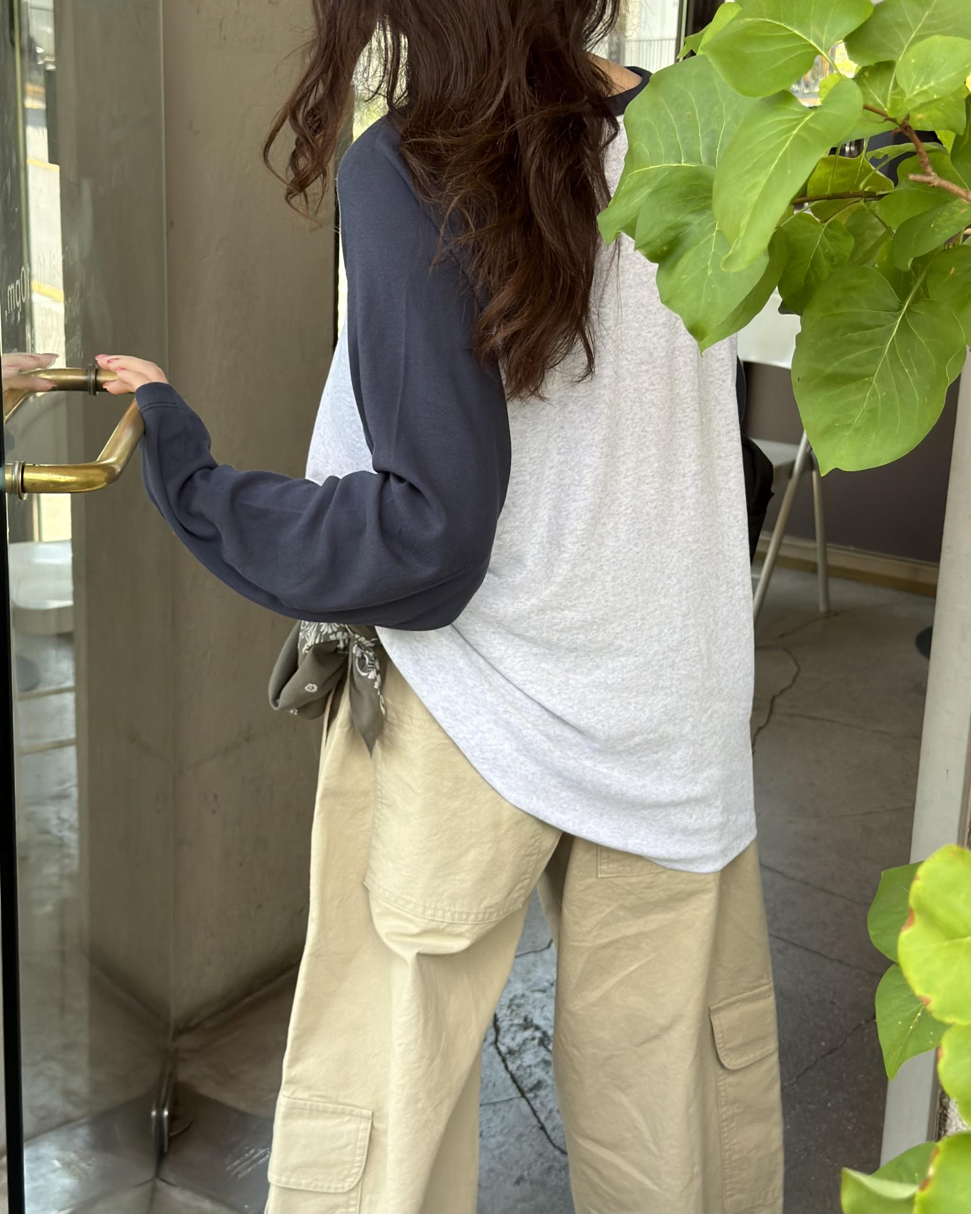 union raglan top (blue/navy)