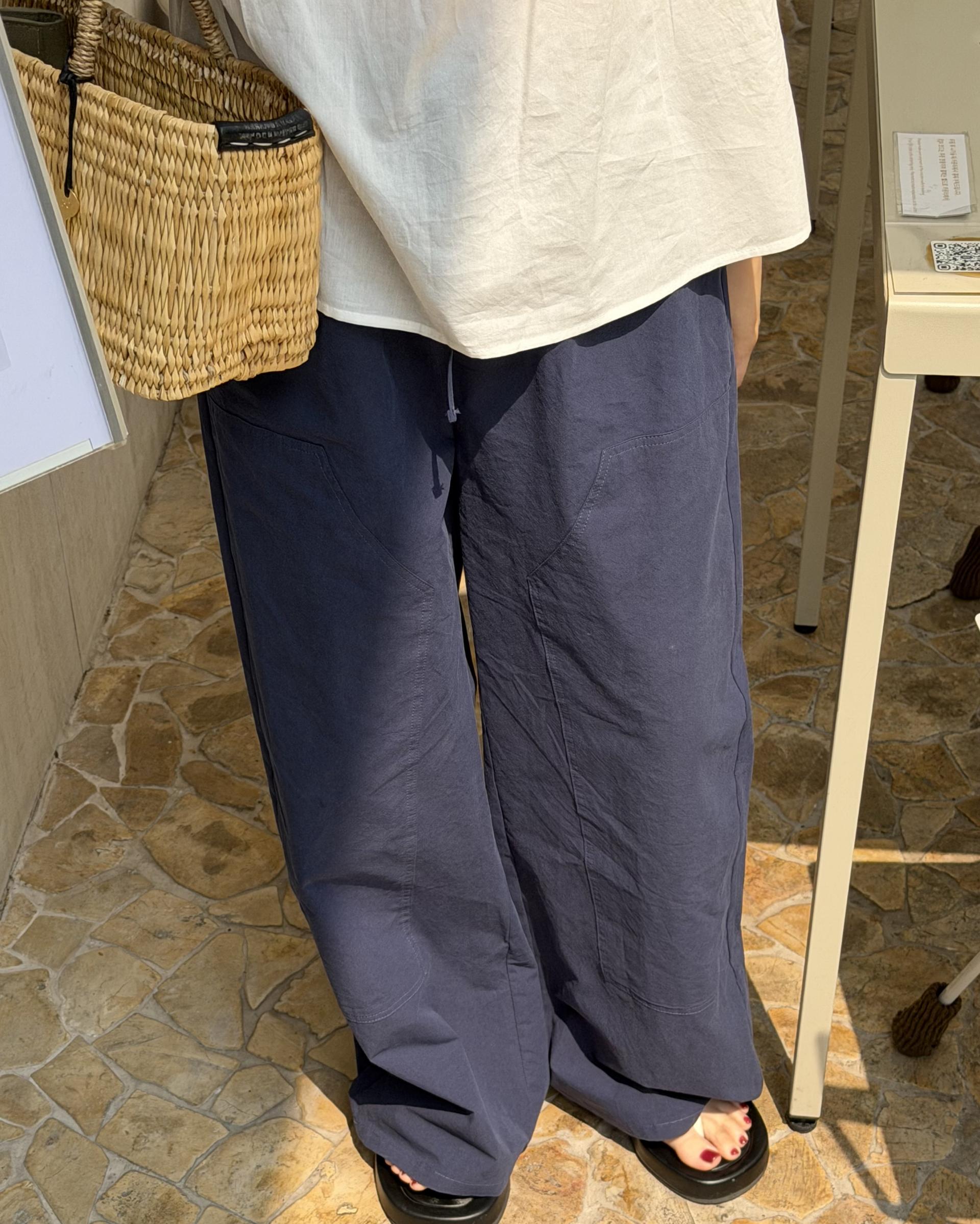 rusk cotton pants (charcoal/navy)