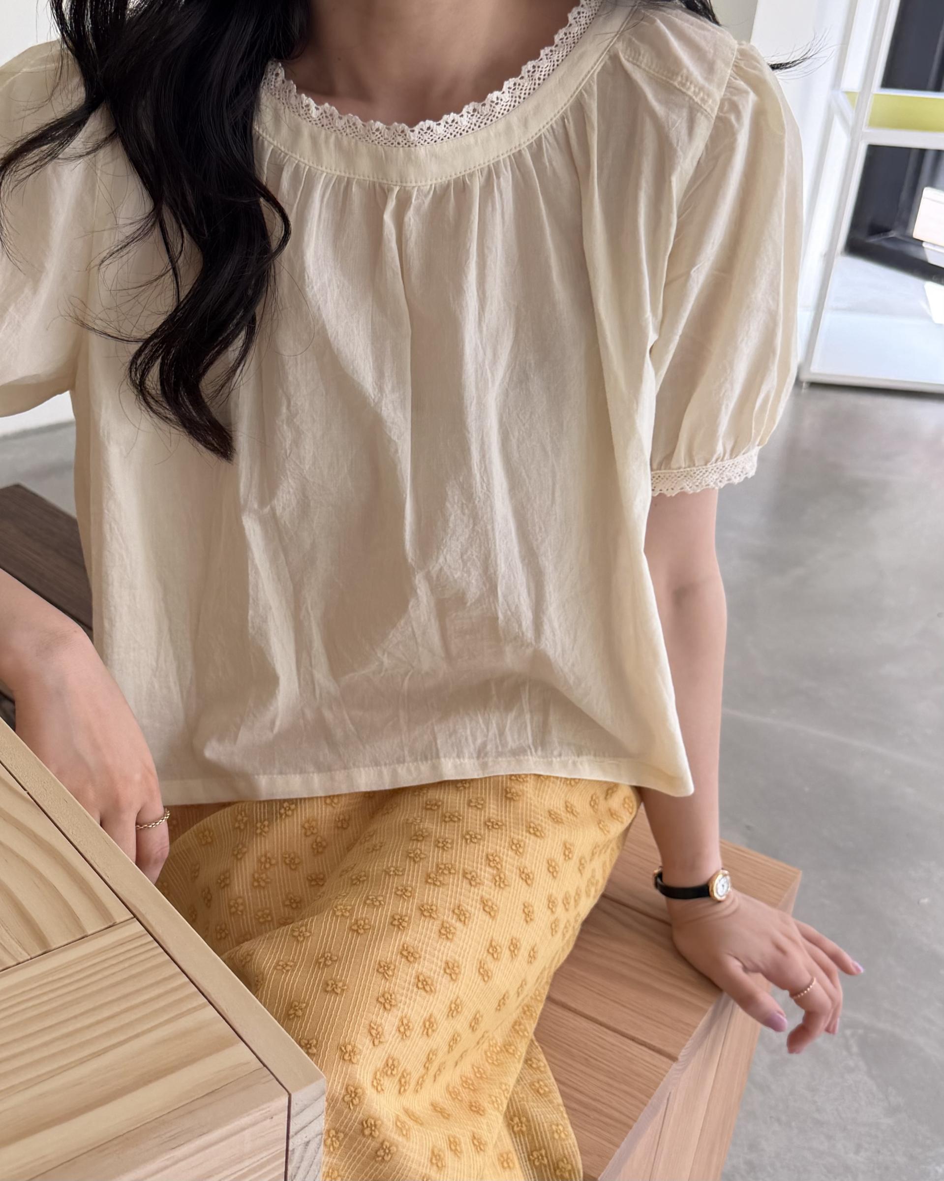 flan lace blouse (cream/ivory)