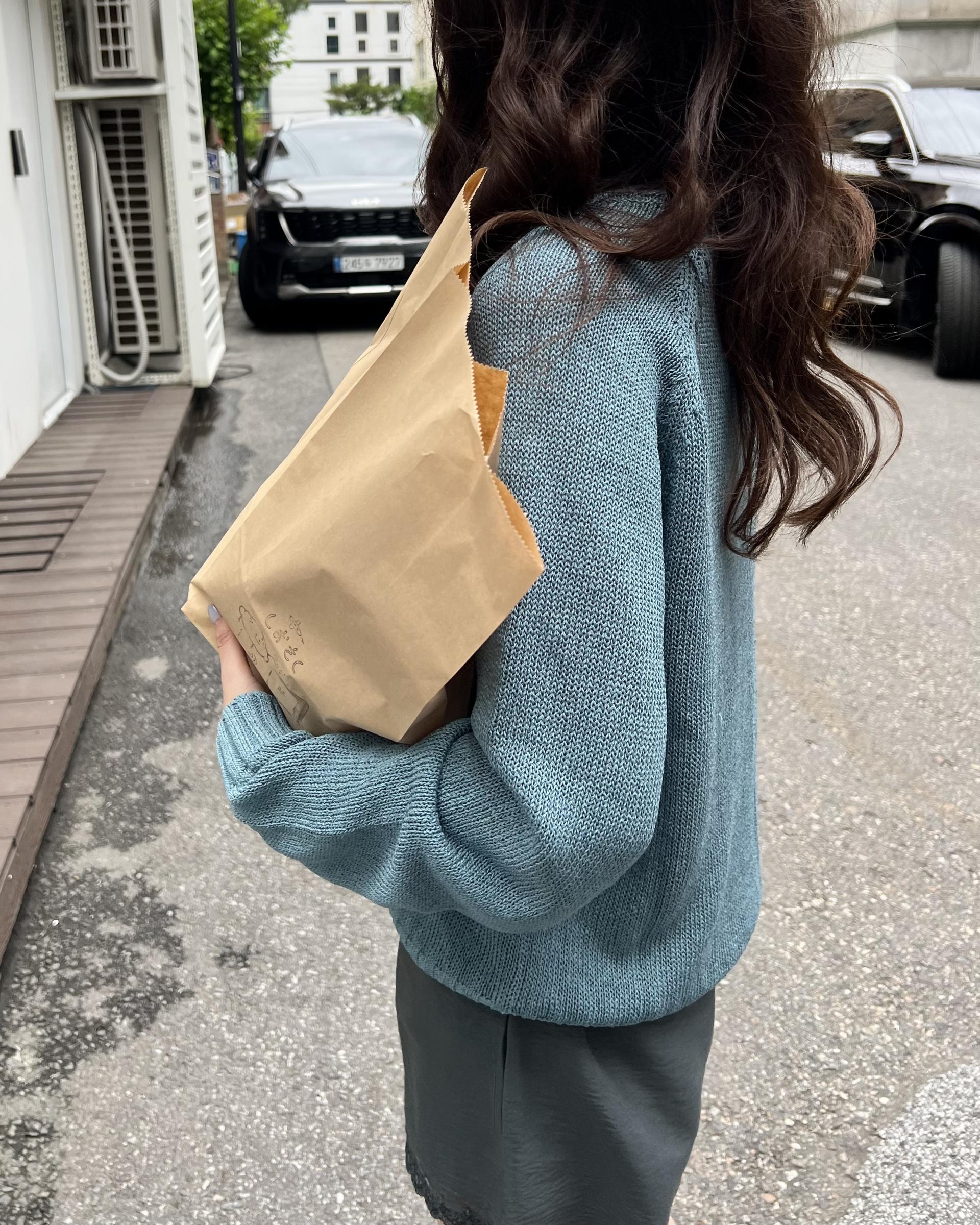 meet round knit(turkish blue/cream)