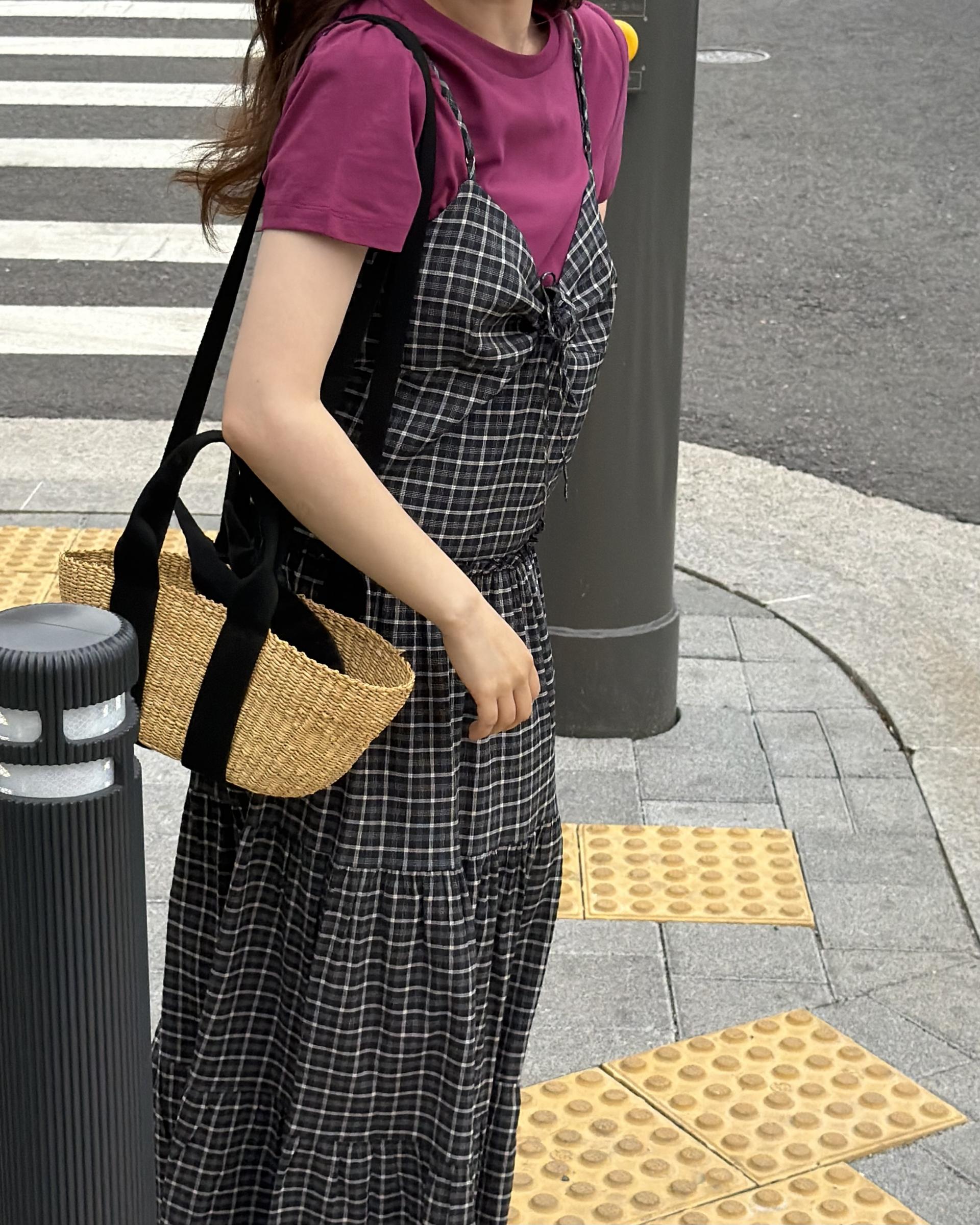 kate check dress (black/blue)