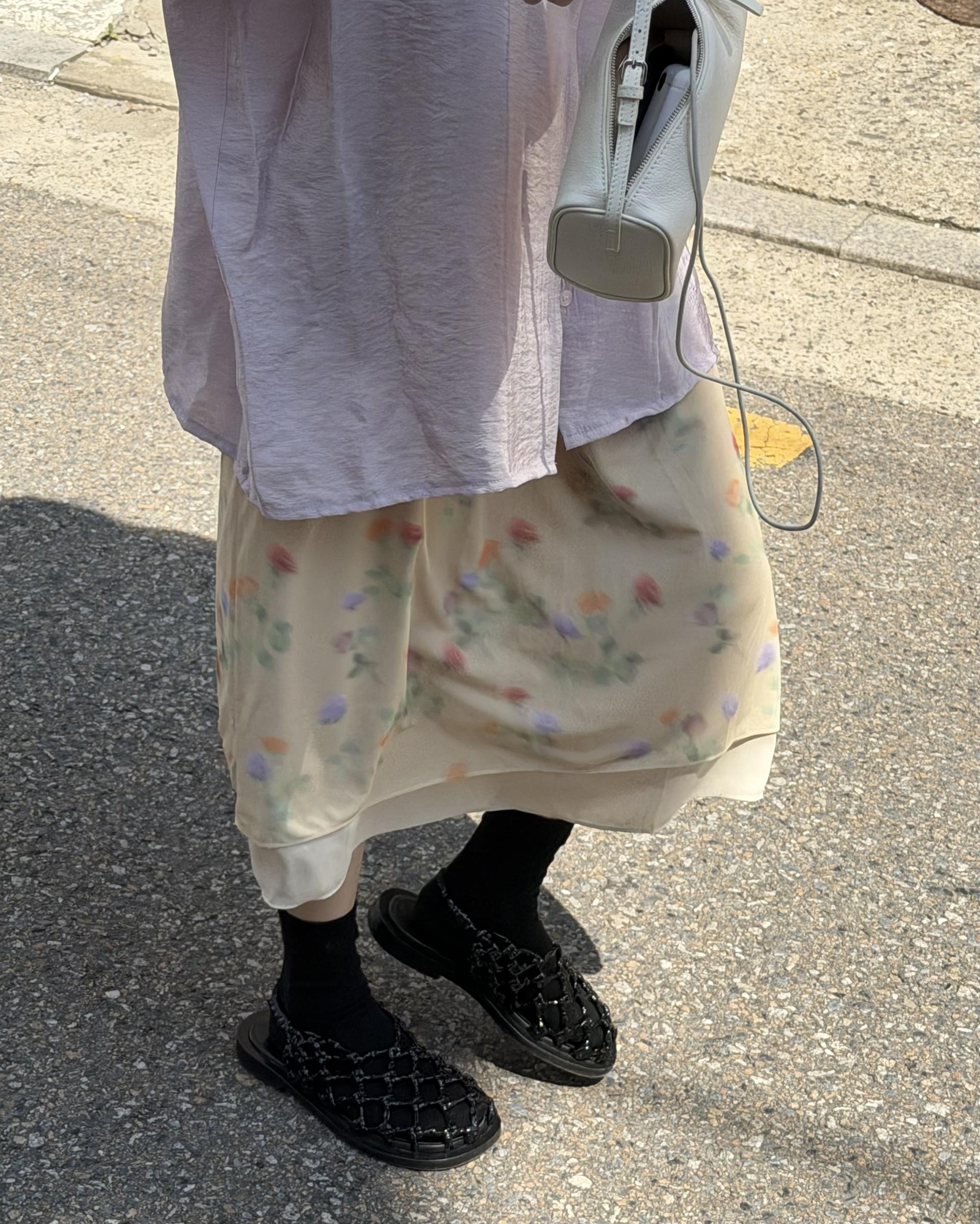 bong bong skirt (beige/black)