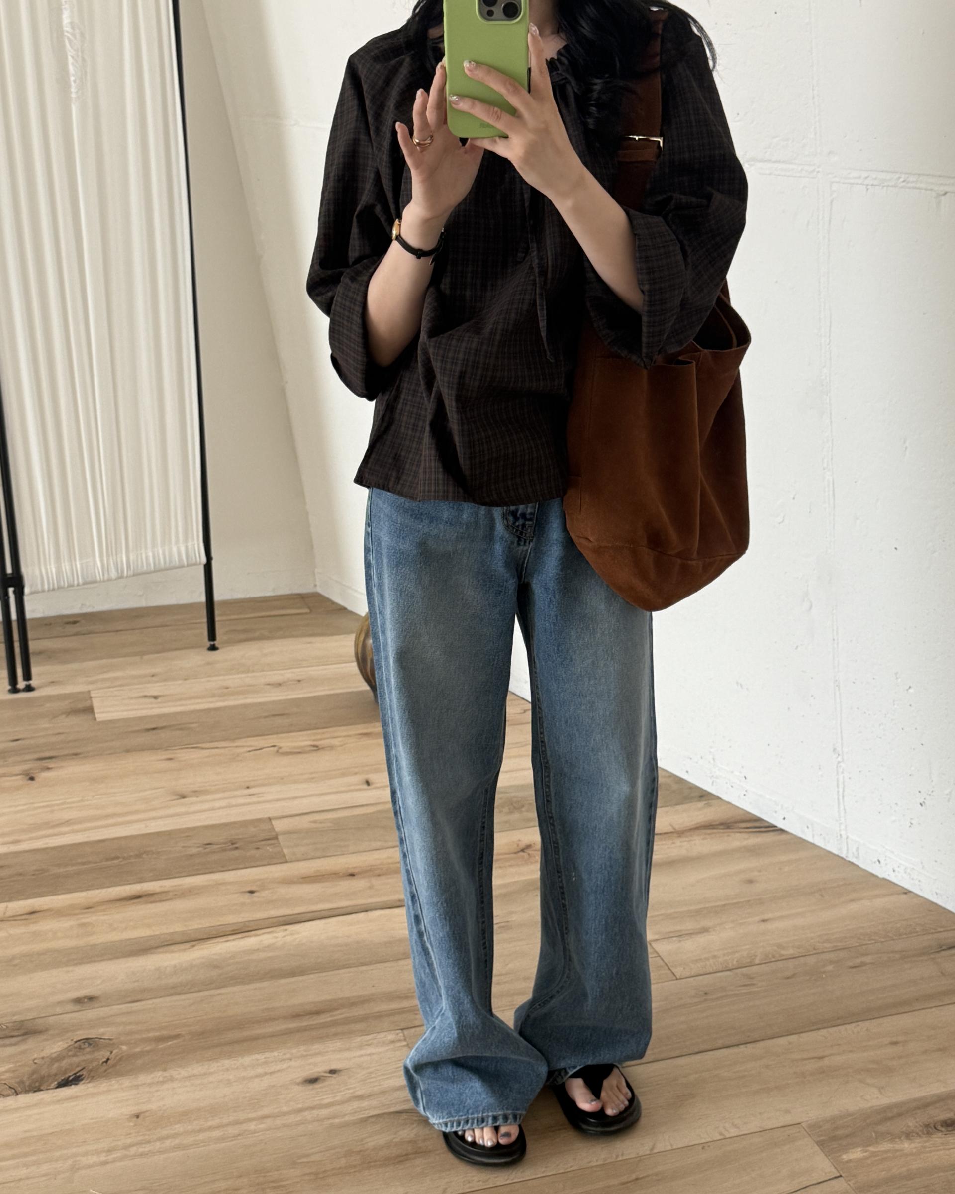 aman check blouse (brown)