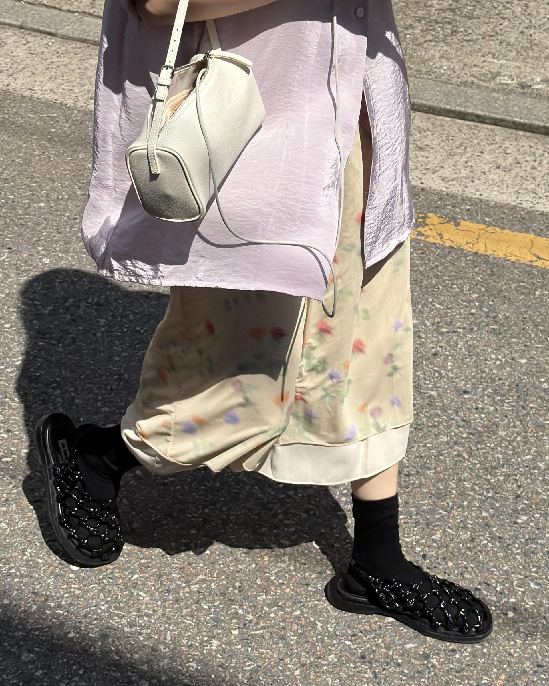 gloss half shirt (cream/lilac)