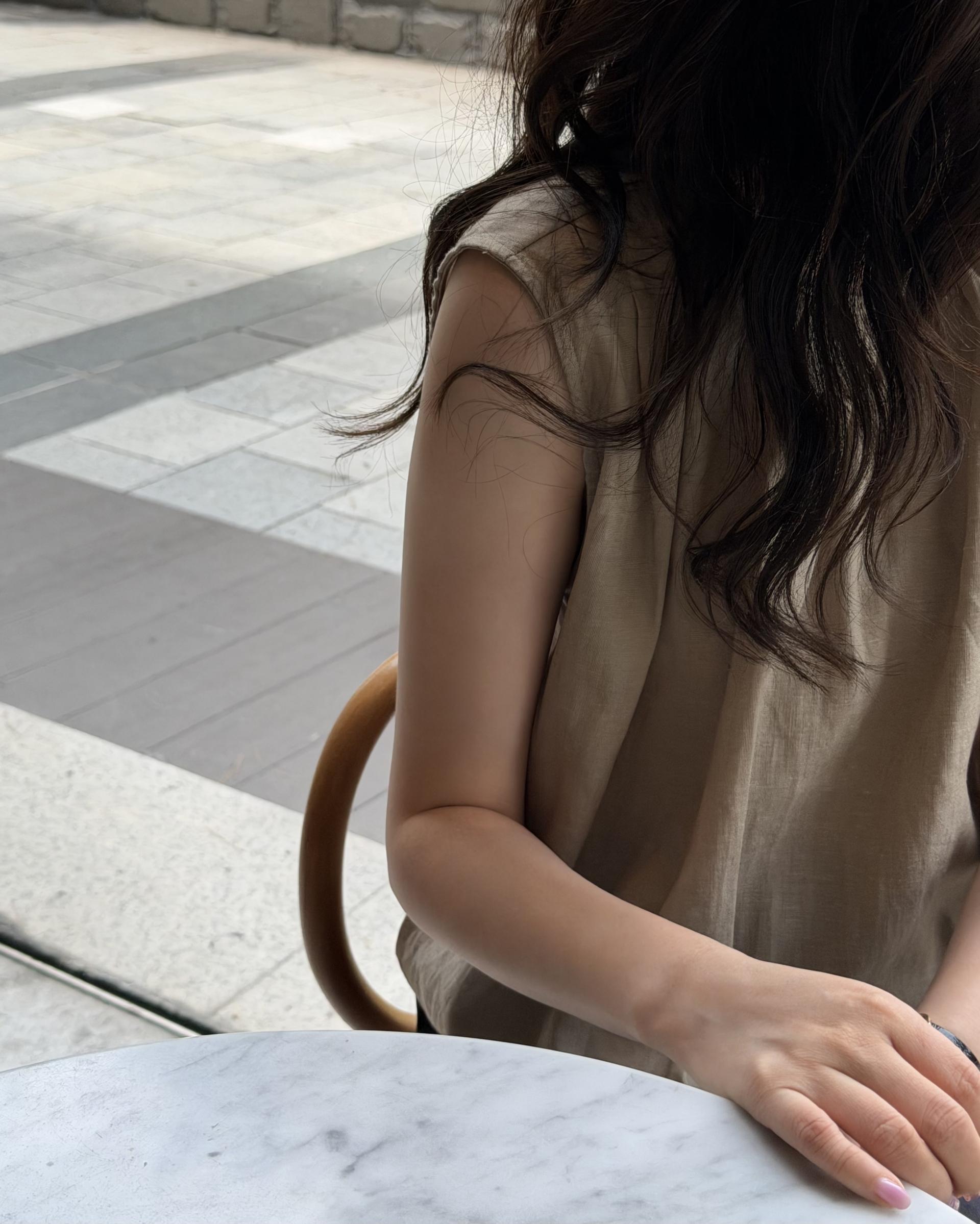 moris blouse (brown/cream)