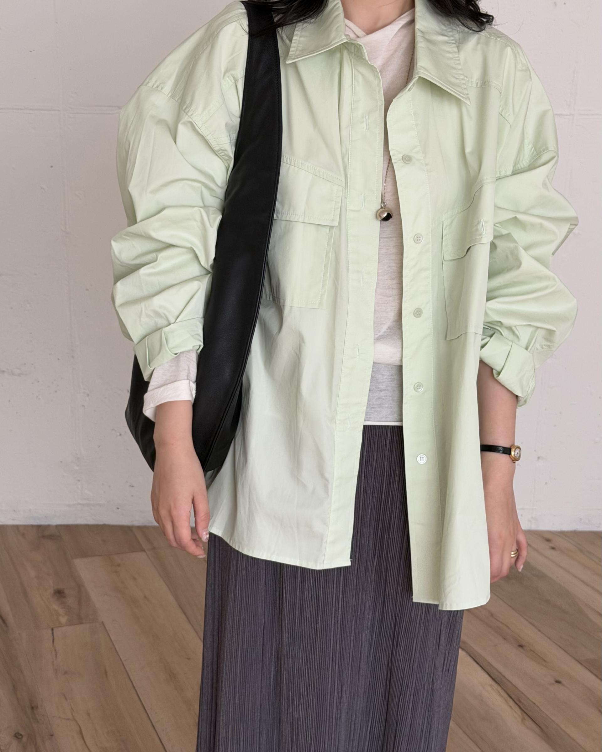 over pocket shirt (mint/charcoal)
