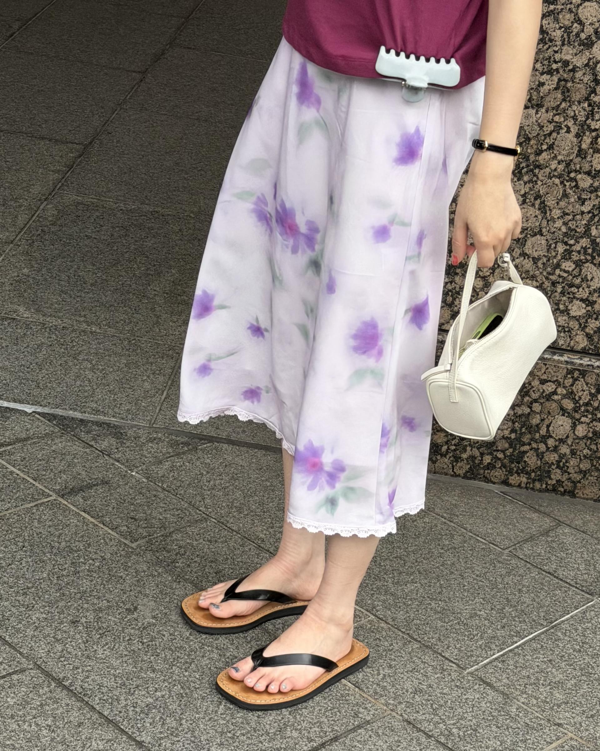 palette lace skirt (grey/purple)