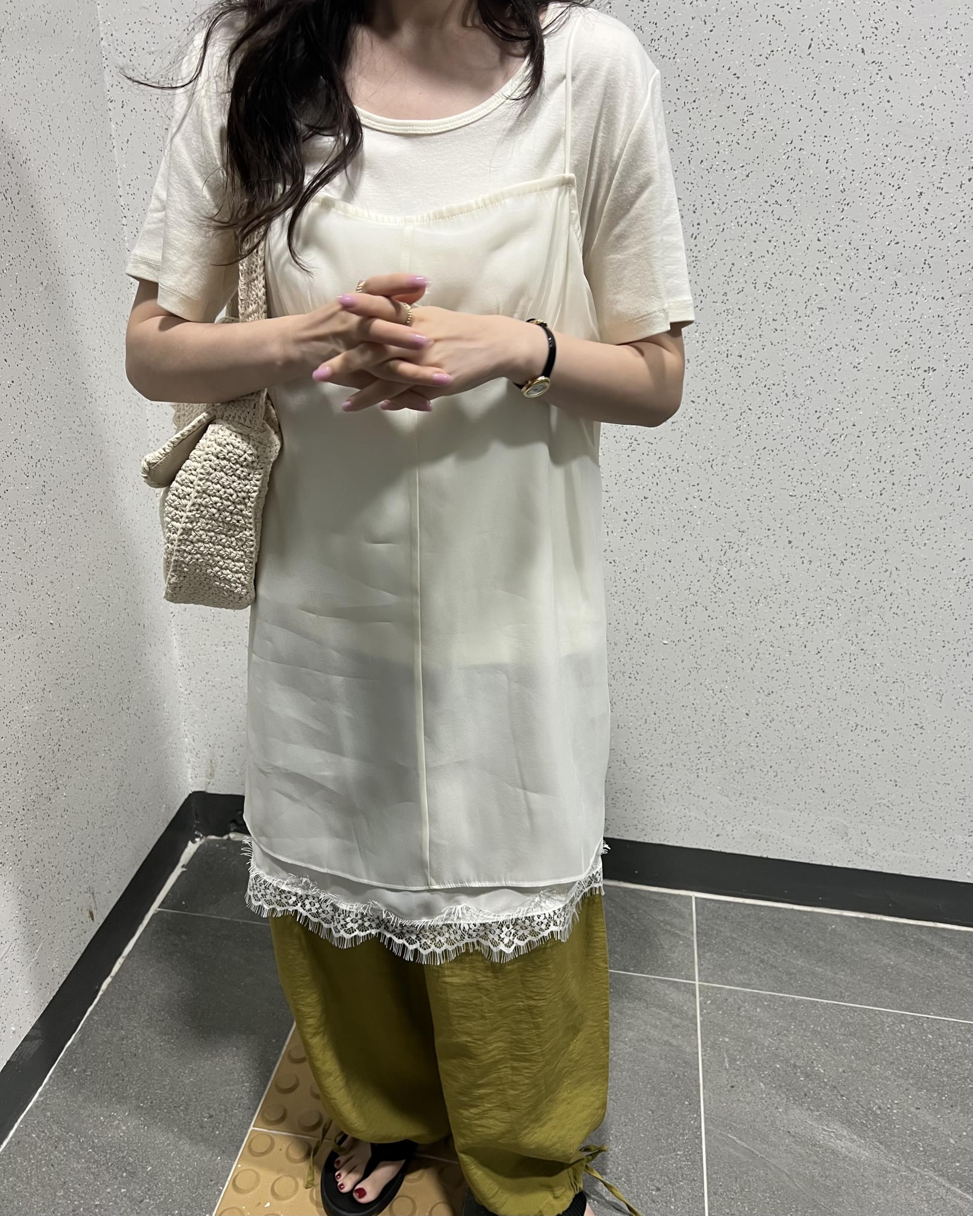 hul u-neck top (cream/melange grey)