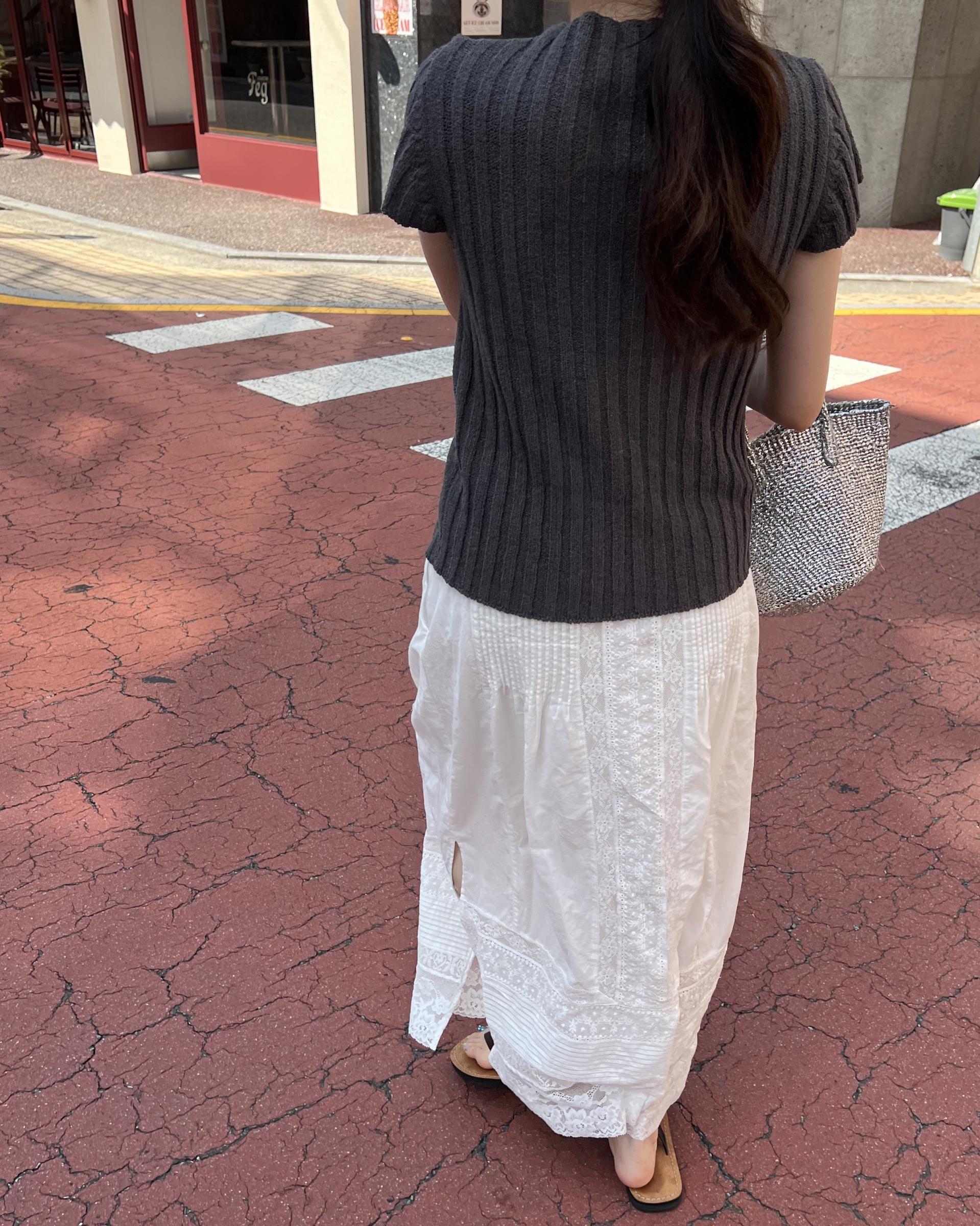 emma half knit (cream/pale grey/charcoal)