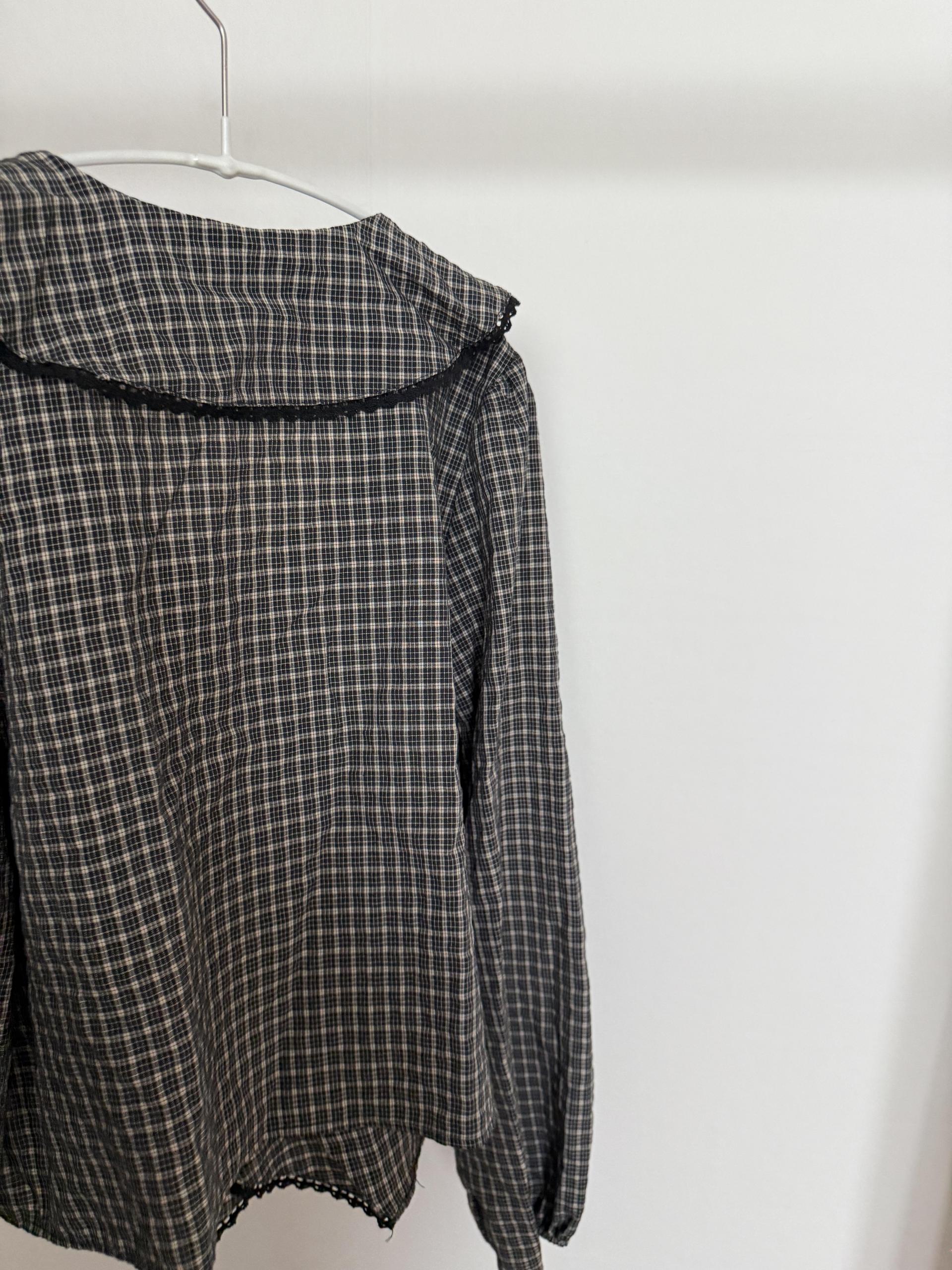 sally frill blouse (check) 완
