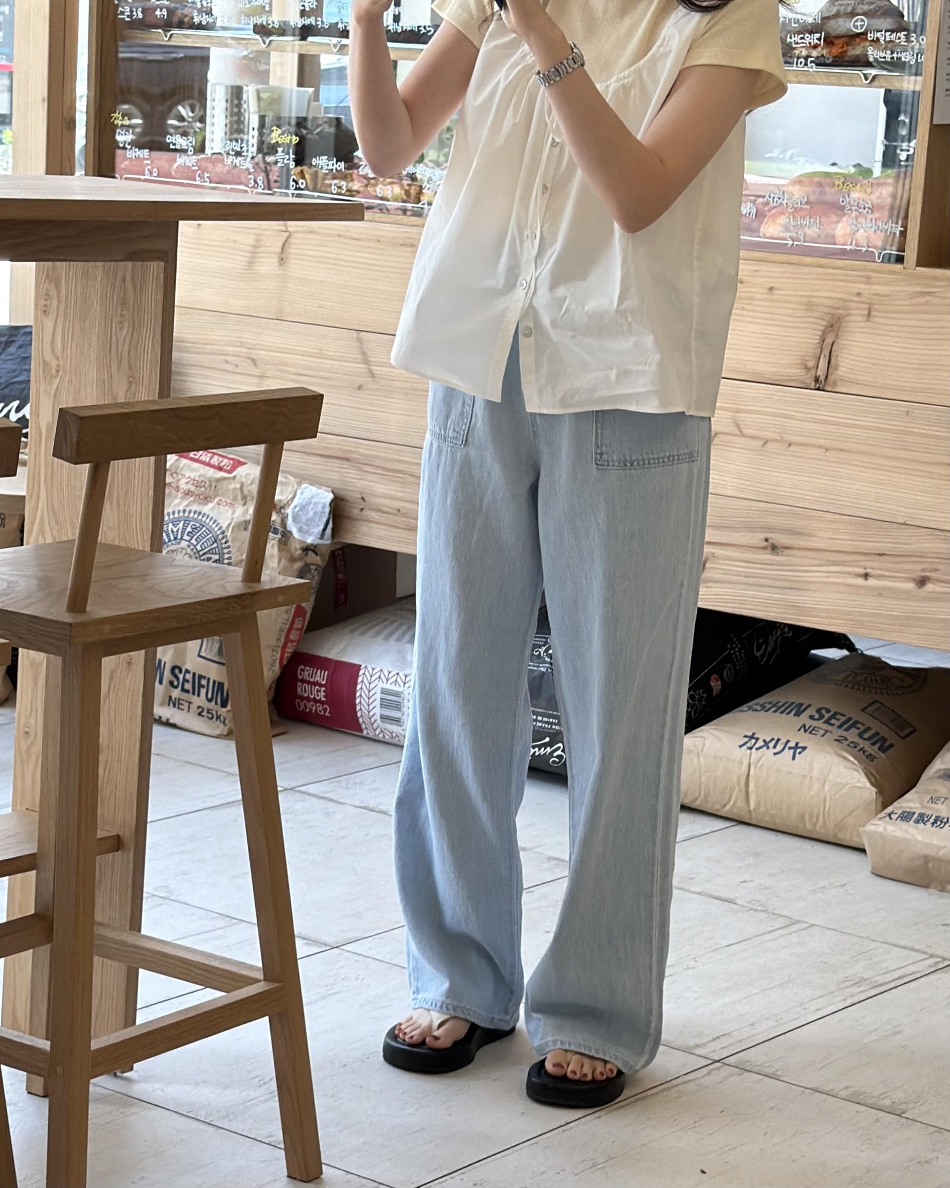 dew blouse (charcoal/white)