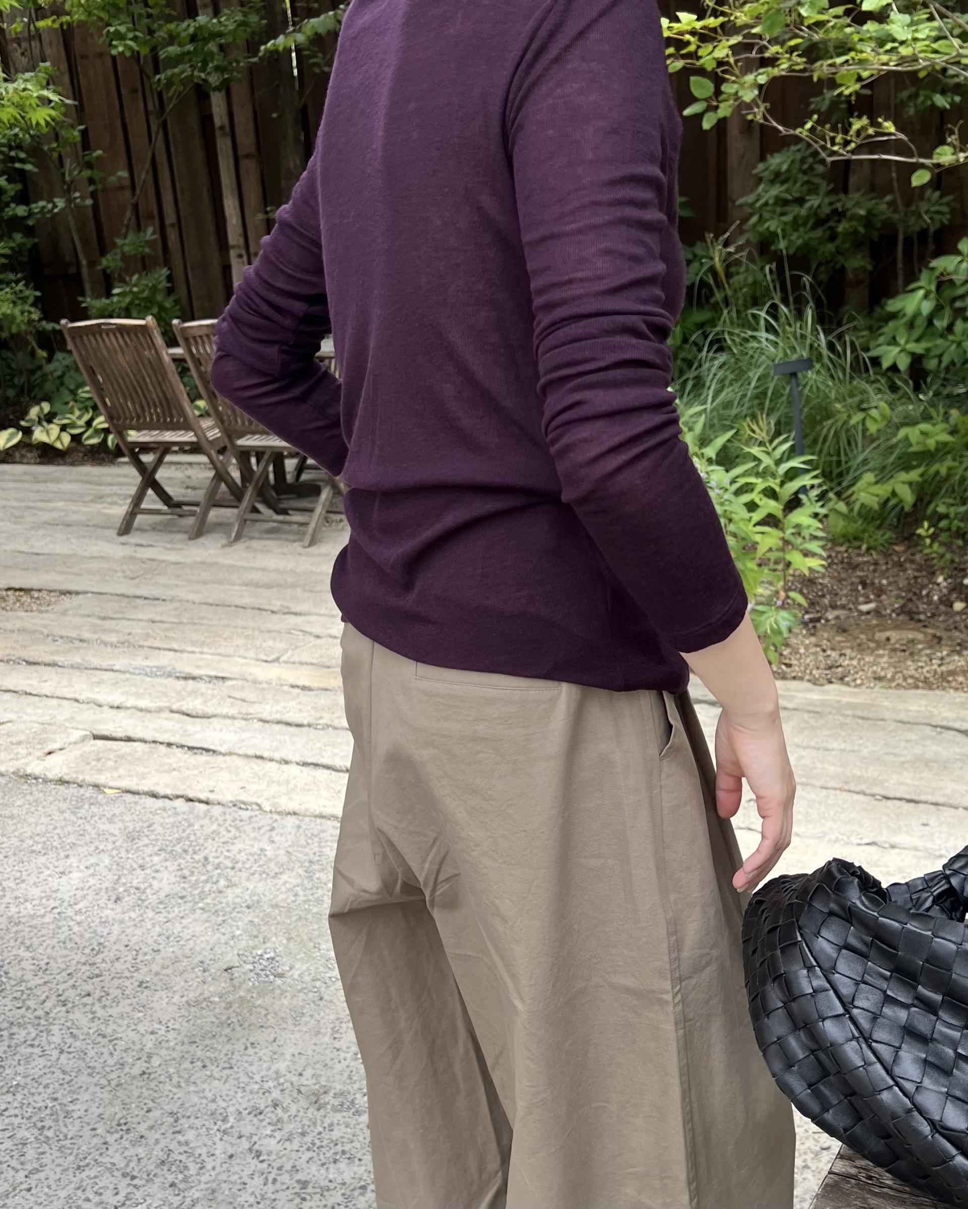 cotton pintuck pants (navy/cream/khaki)