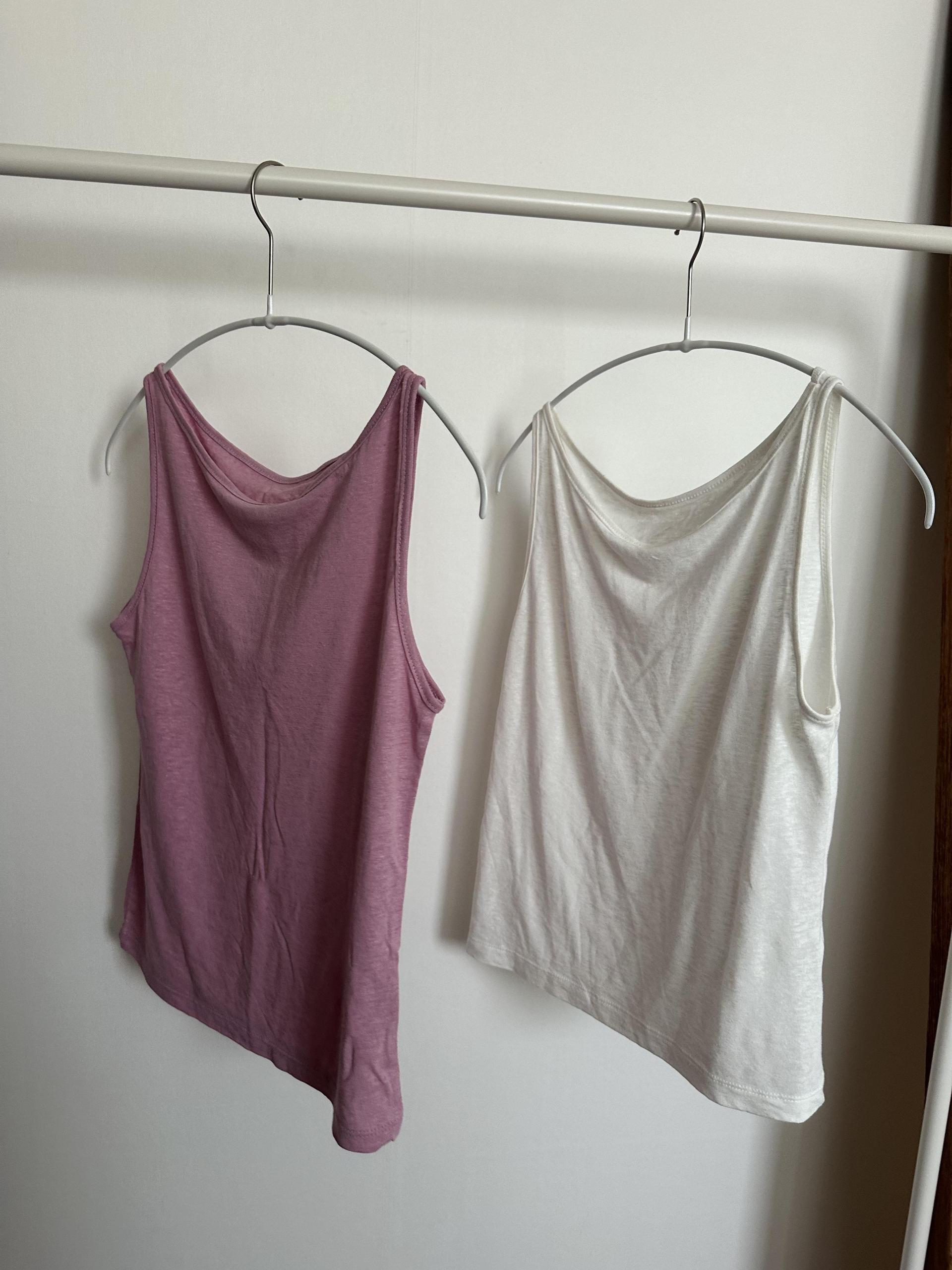linen sleeveless (pink/ivory)