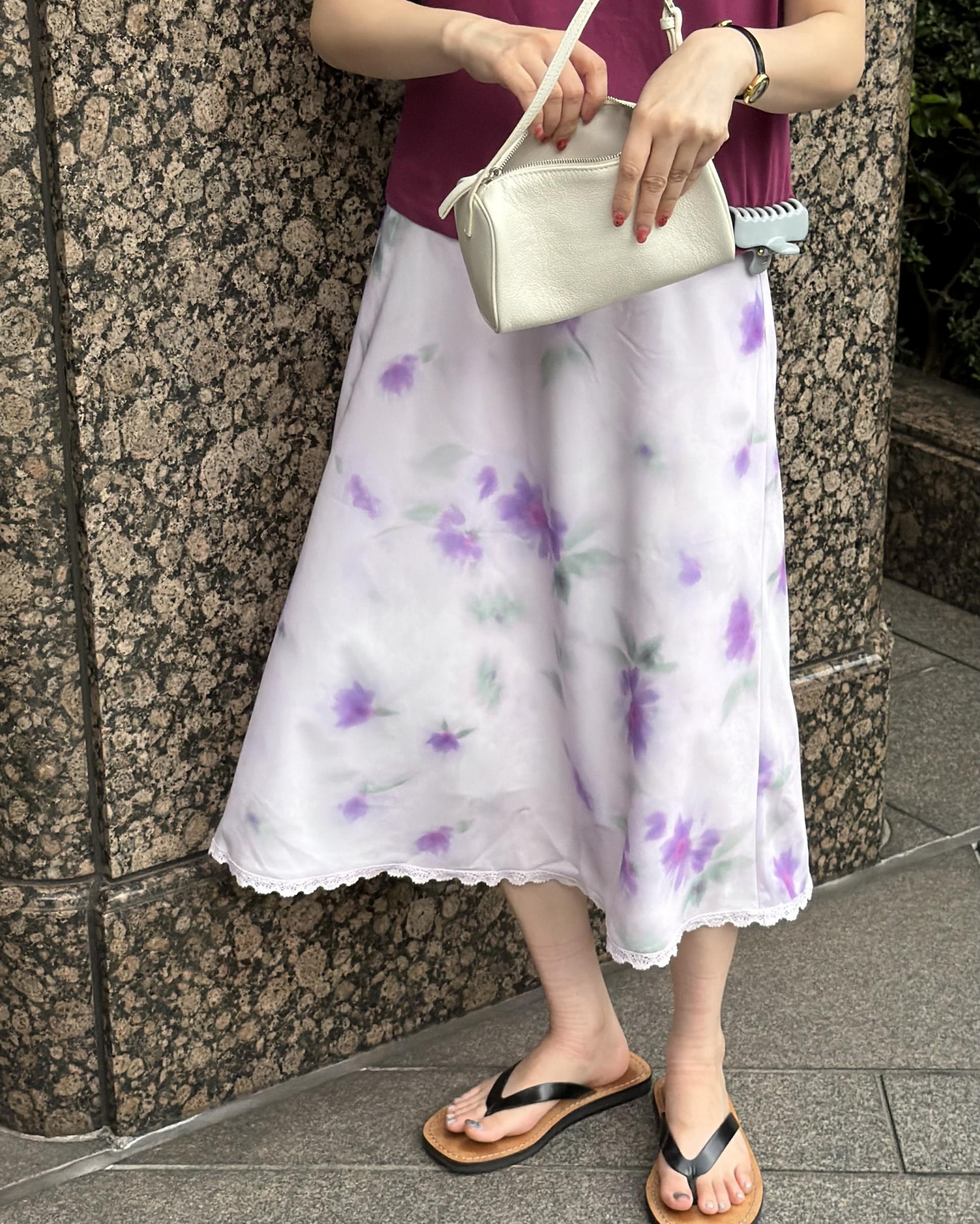 palette lace skirt (grey/purple)
