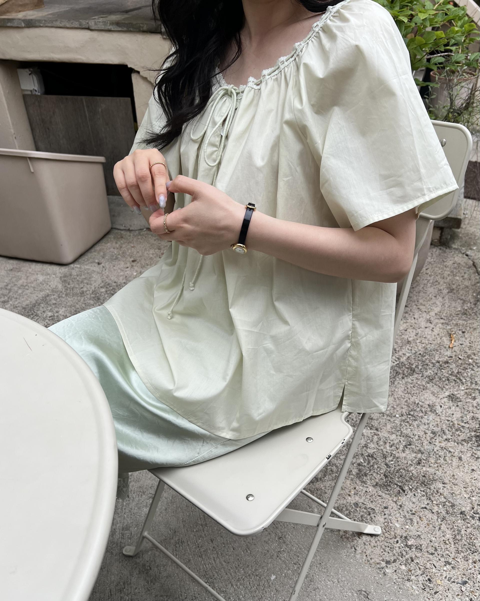 botanic blouse (mint/white)
