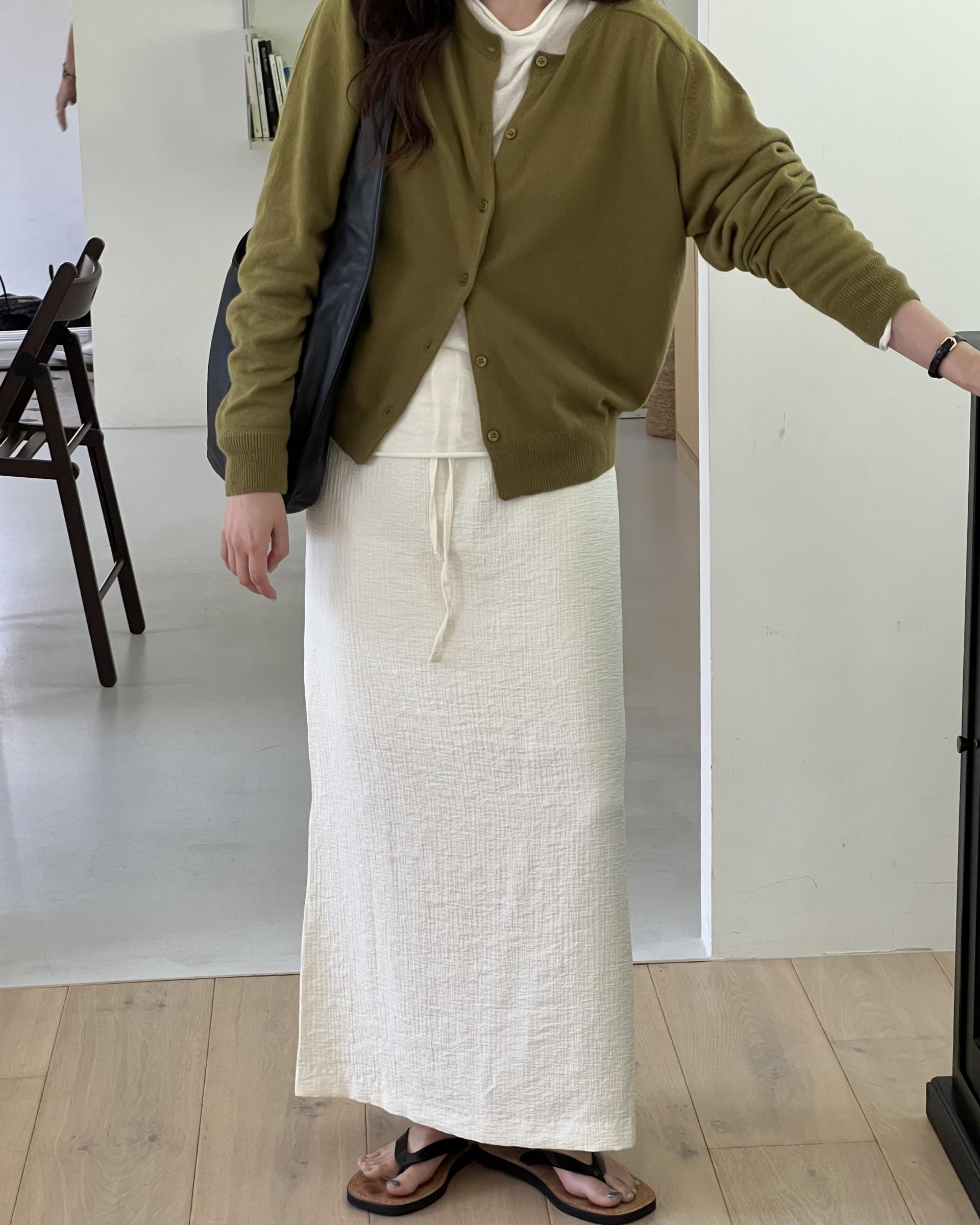 base wrinkle skirt (black/cream)
