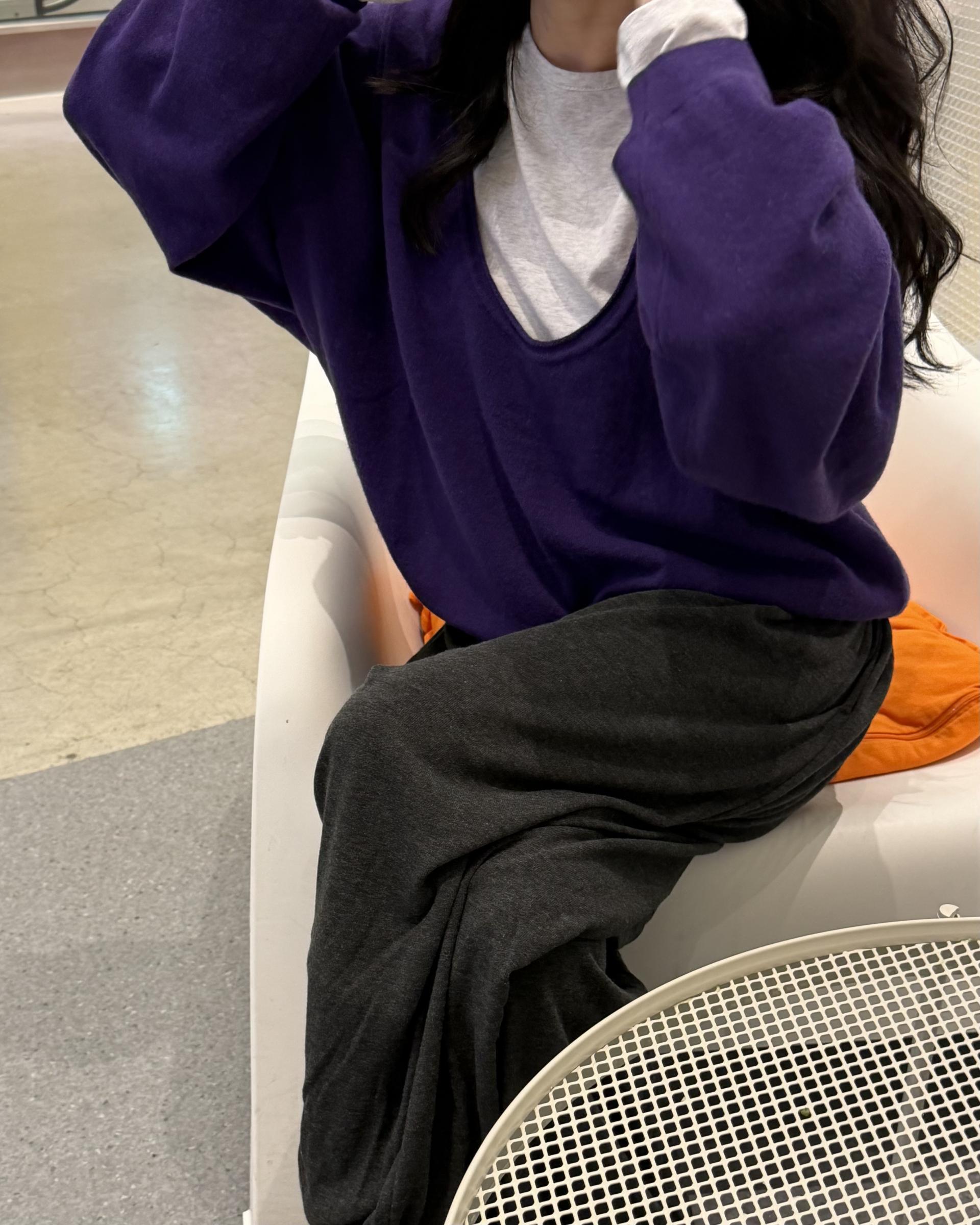fuego u-neck knit (purple/charcoal/blue)