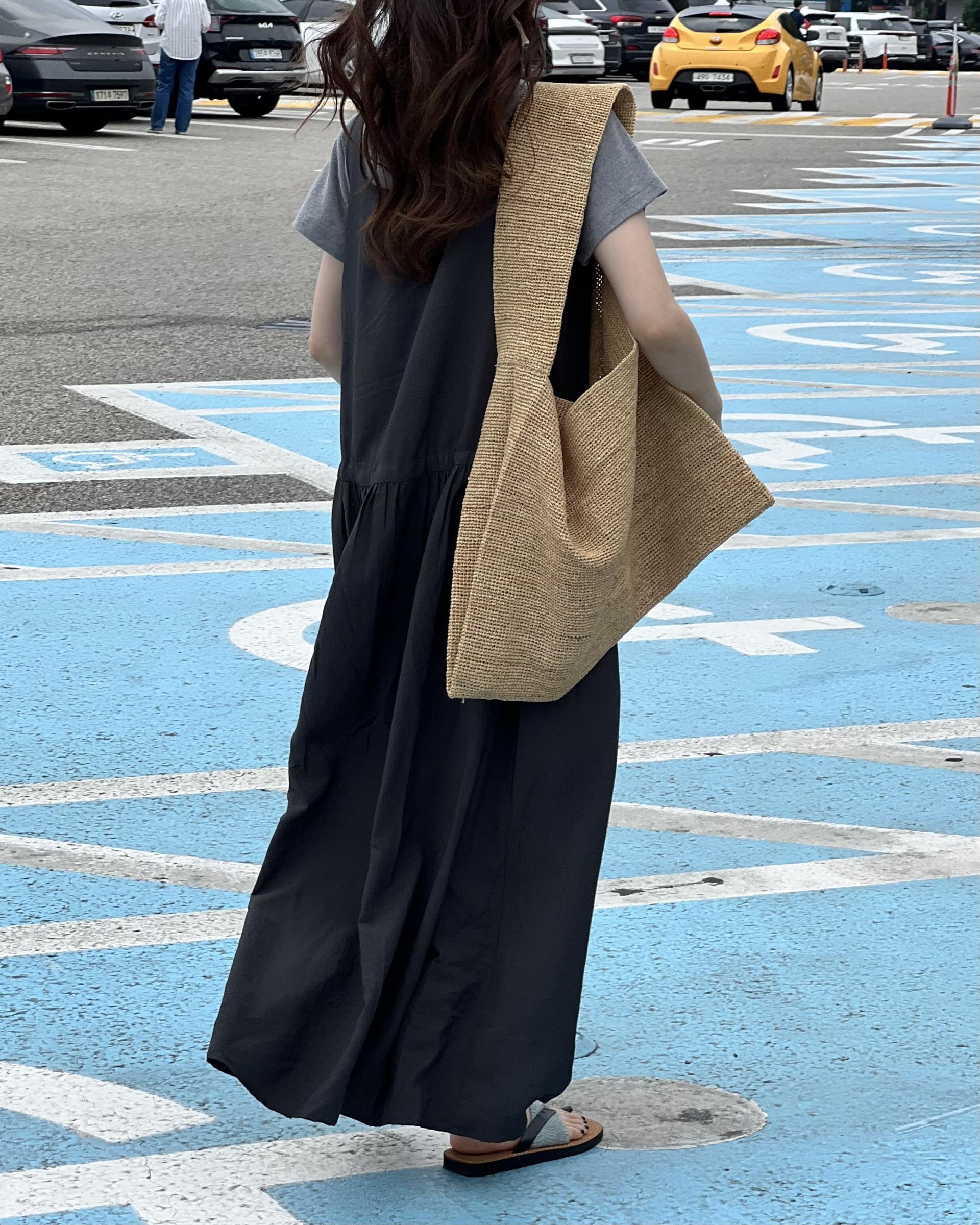 oatmeal dress (charcoal/cream)