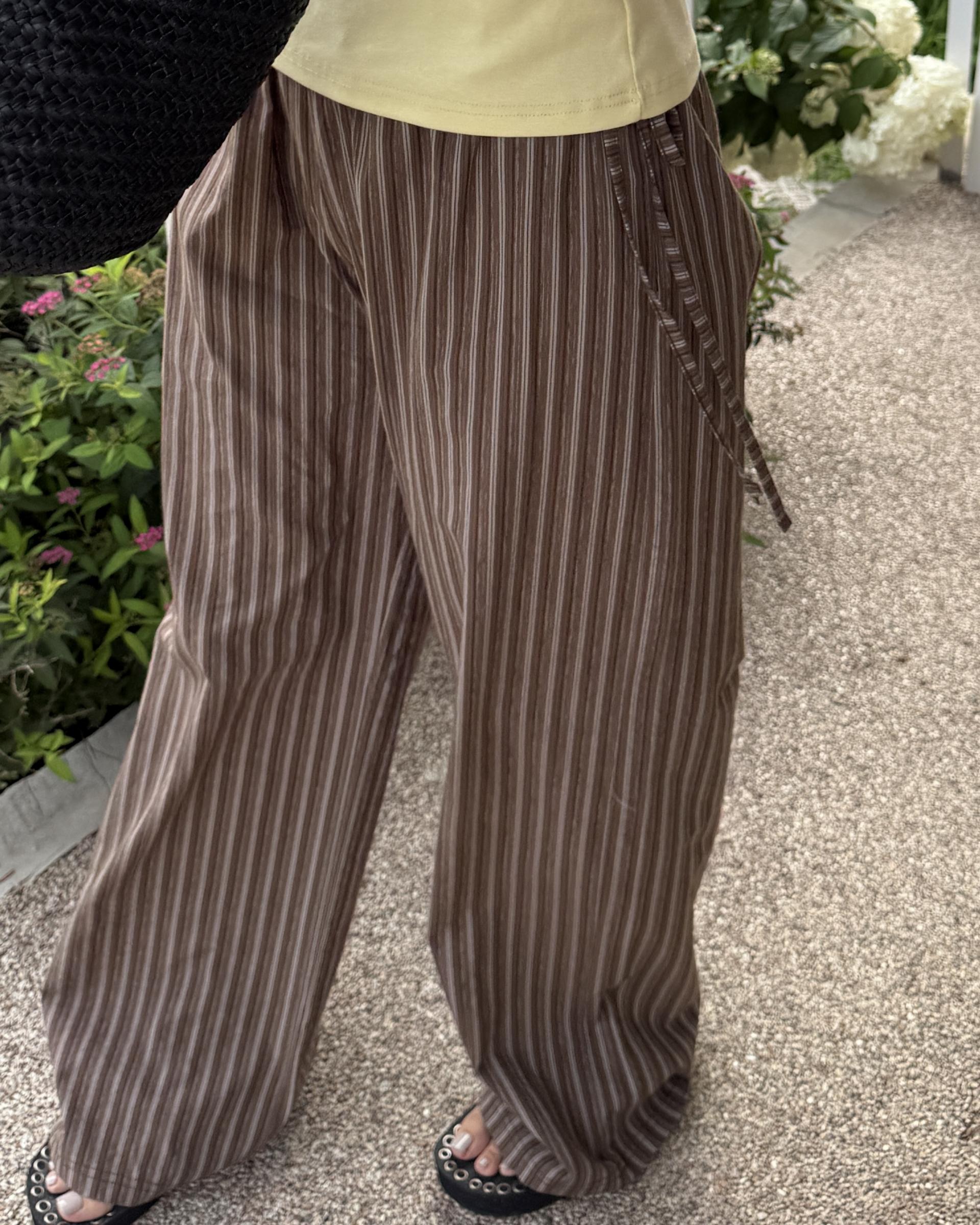 zinny stripe pants (blue/brown)